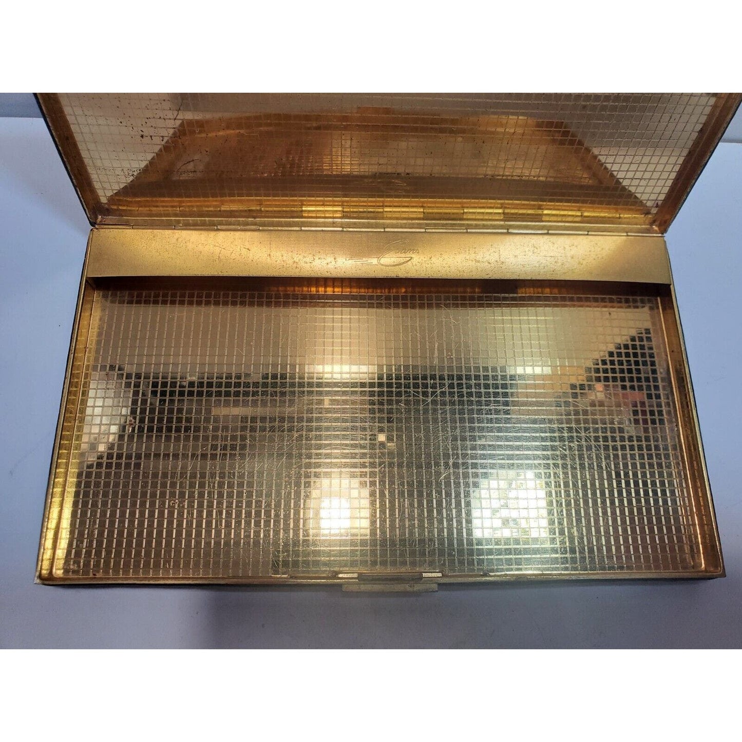 ANTIQUE Leather & GOLD TONE EVANS CIGARETTE CASE 5 x 3" 6496/20