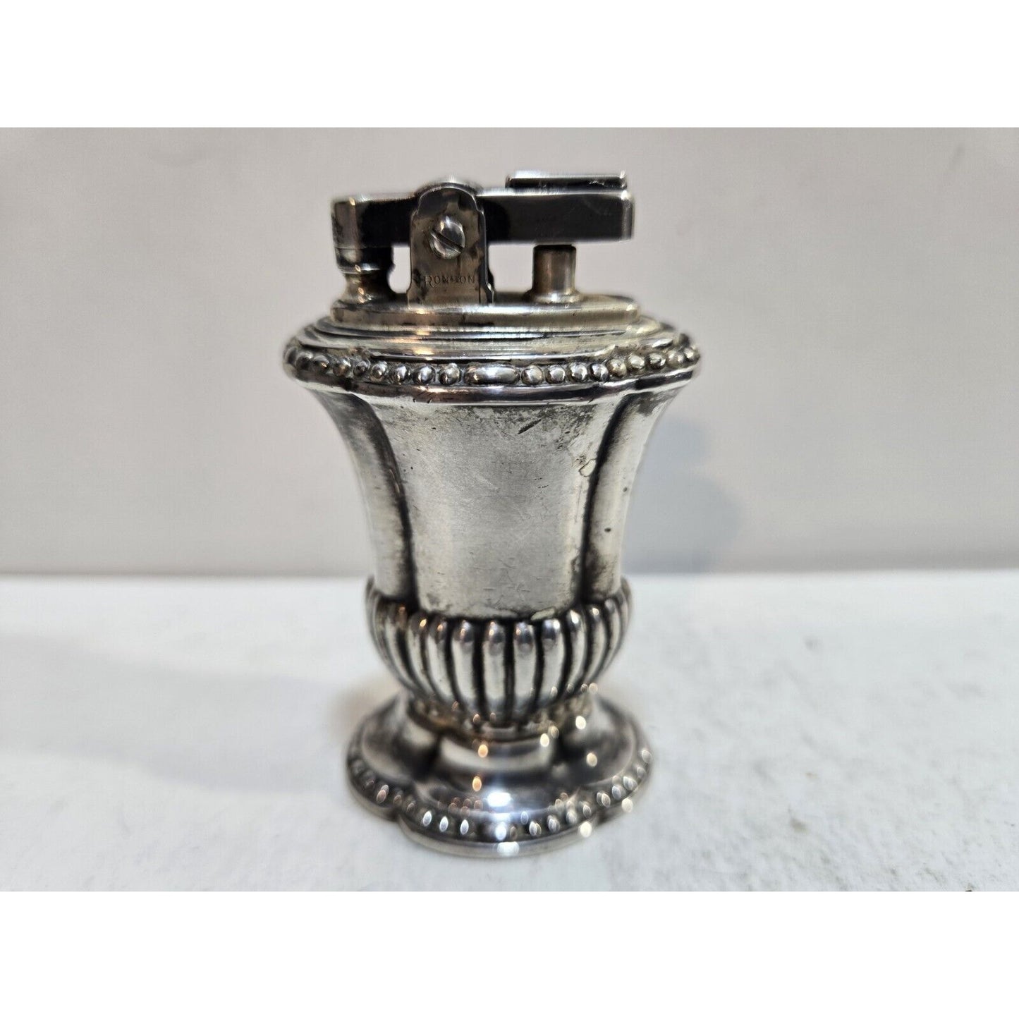 Vintage Working Ronson Mayfair Silverplate Table Lighter 1950s 7395/13