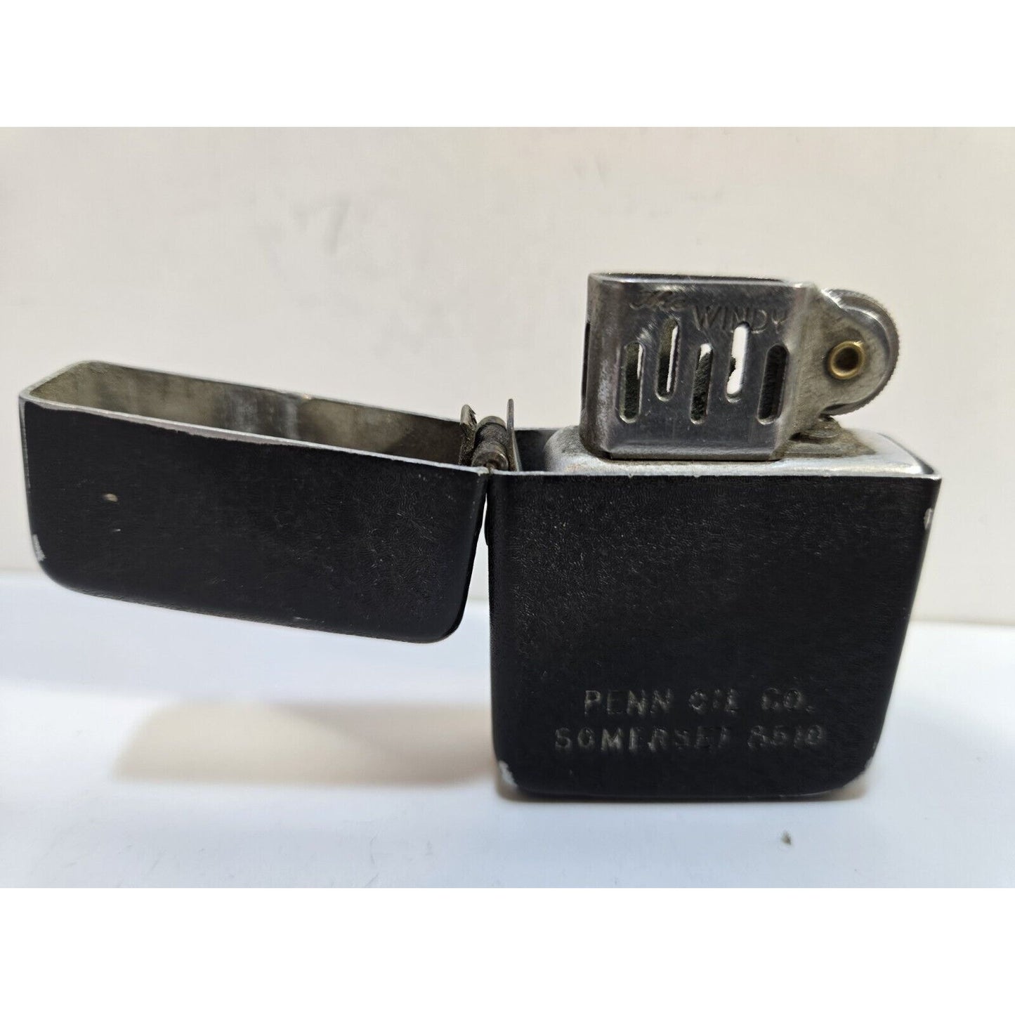 Working Matawan THE WINDY 3 Barrel Black LIGHTER Penn Oil Co. 6826/27