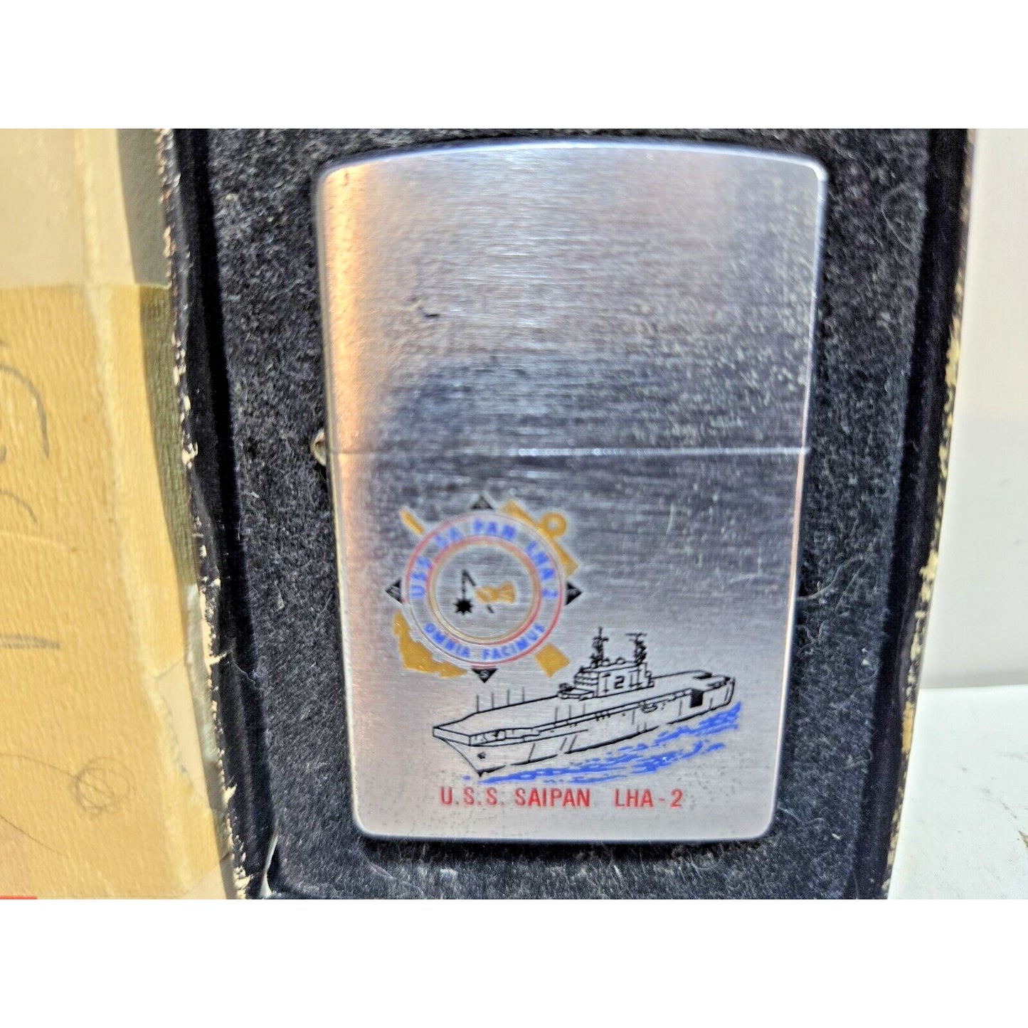 Working 2007 USS Saipan LHA-2 Navy Ship Military Zippo Lighter, Orig Box 7193/24