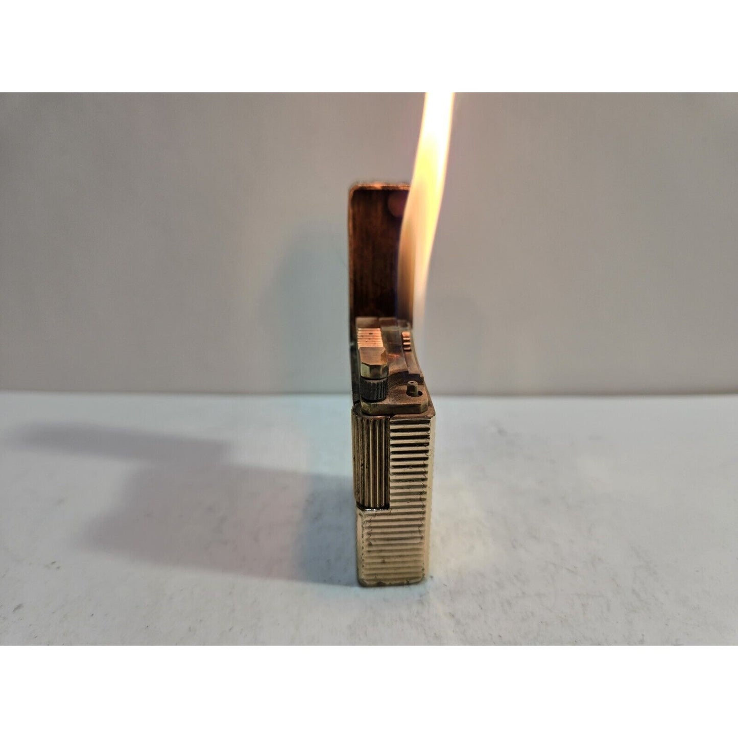 Working ST Dupont Lighter Line 1 Small- Paris, France- Gold-Plated 7064/37