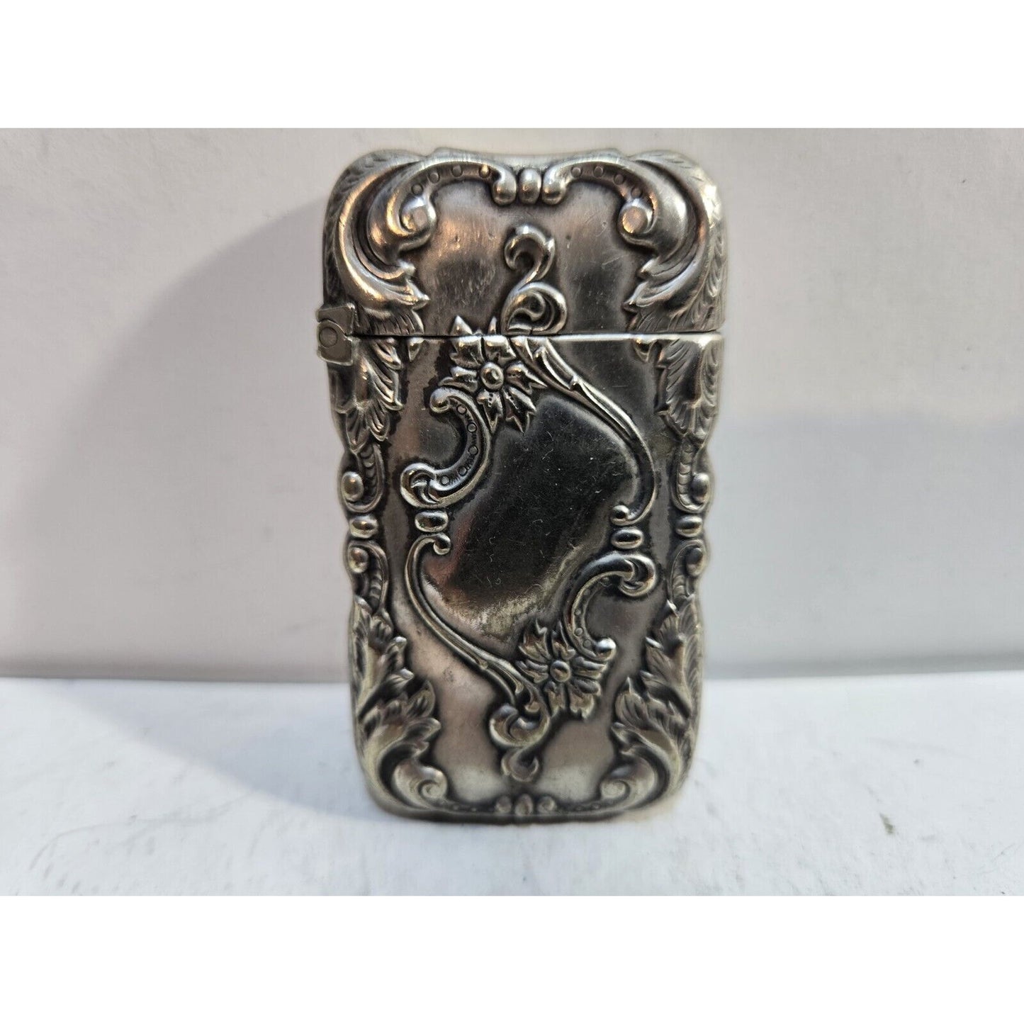 Vintage Floral ROCOCO Art NOUVEAU G Silver Vesta, Match Case, Safe 7296/31