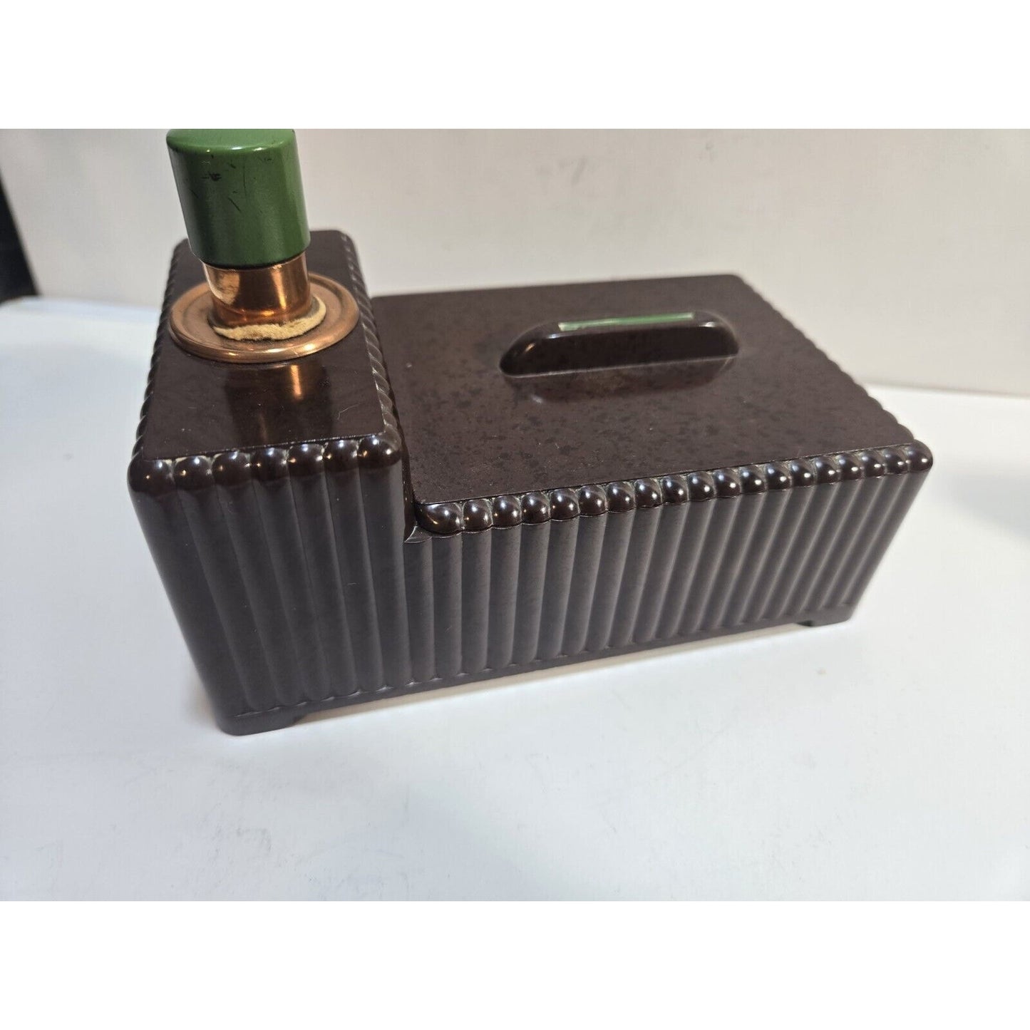 Vintage Dunhill Silent Flame Table Lighter Cigarette Box - Brown 6883/40