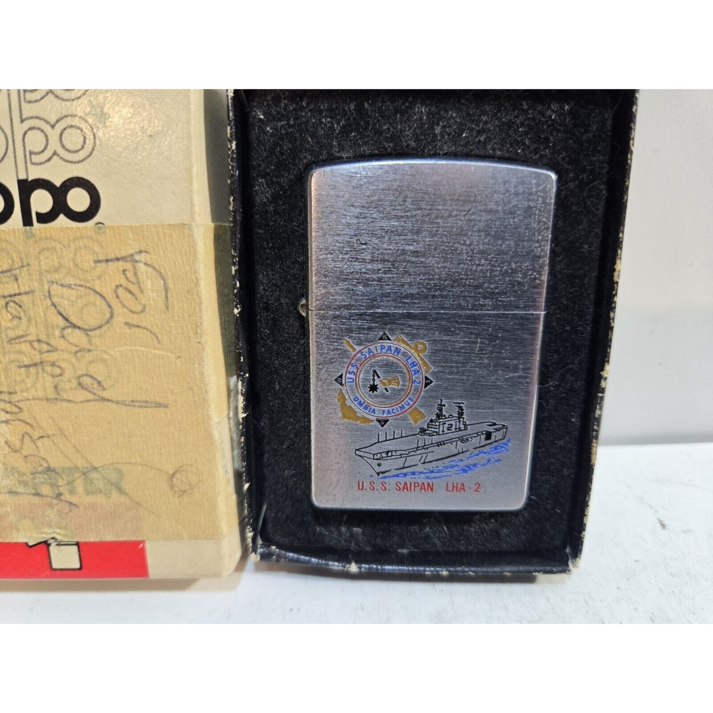 Working 2007 USS Saipan LHA-2 Navy Ship Military Zippo Lighter, Orig Box 7193/24