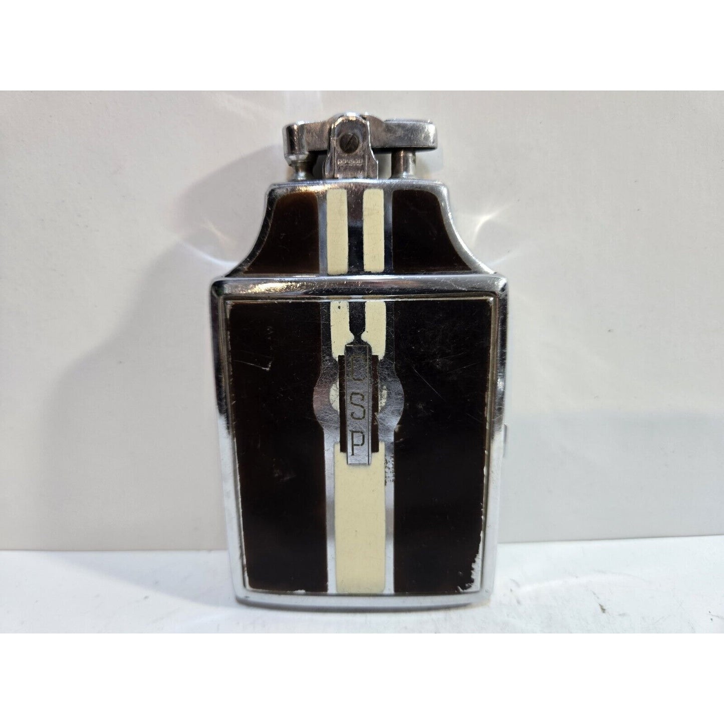 Working Ronson Mastercase Enamel, Silver Tone Cigarette Case Lighter 7161/14