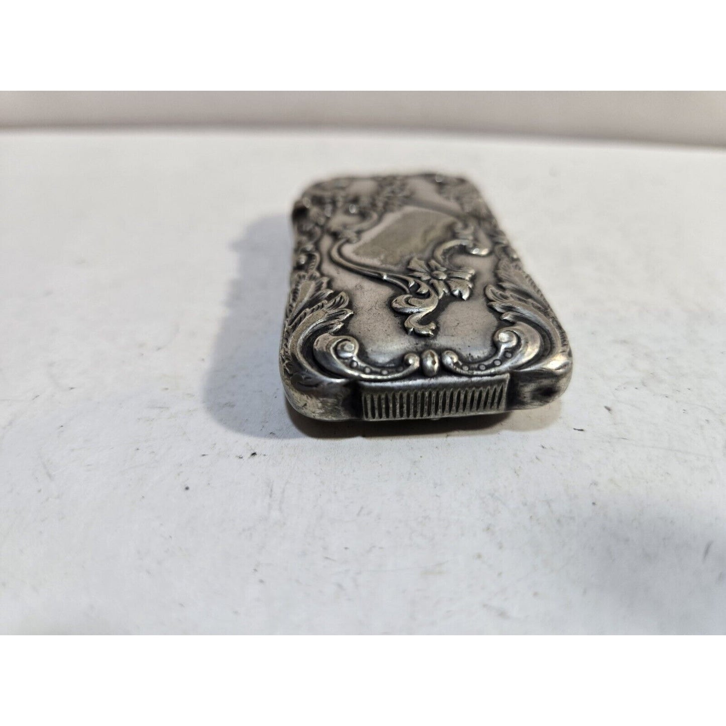 Vintage Floral ROCOCO Art NOUVEAU G Silver Vesta, Match Case, Safe 7296/31