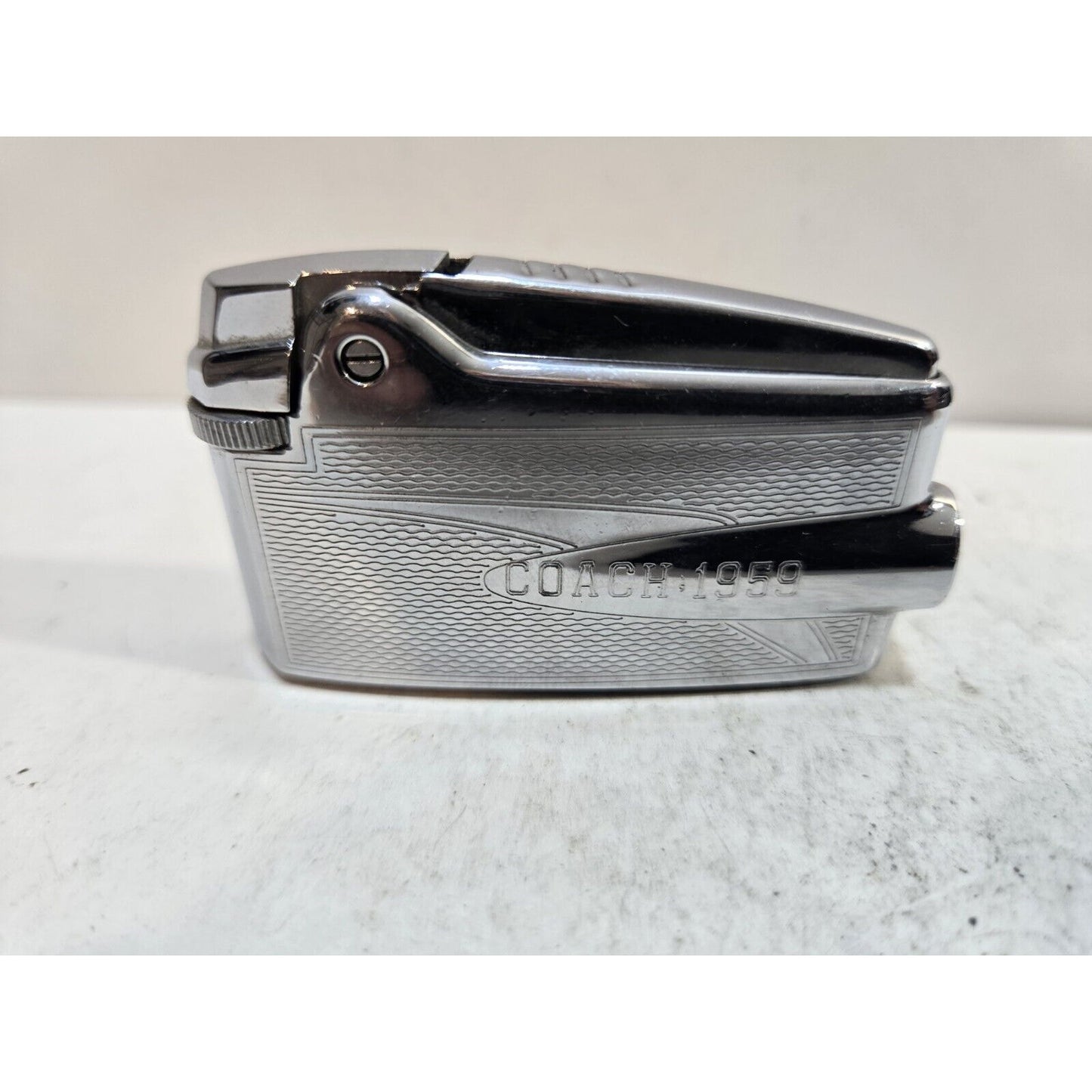 Vintage Working Ronson Premiere Converted To Gasoline Silver Adonis Lighter