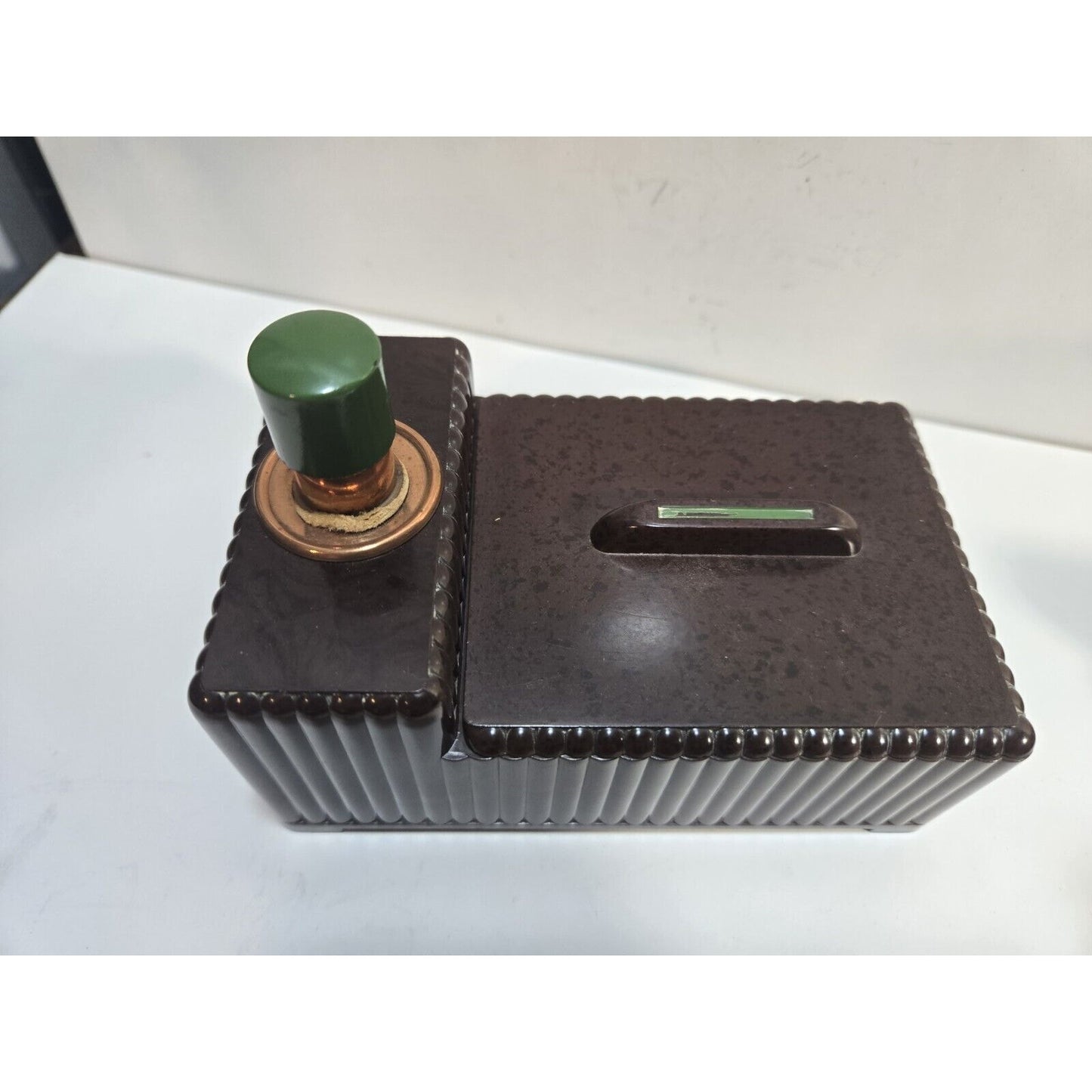 Vintage Dunhill Silent Flame Table Lighter Cigarette Box - Brown 6883/40