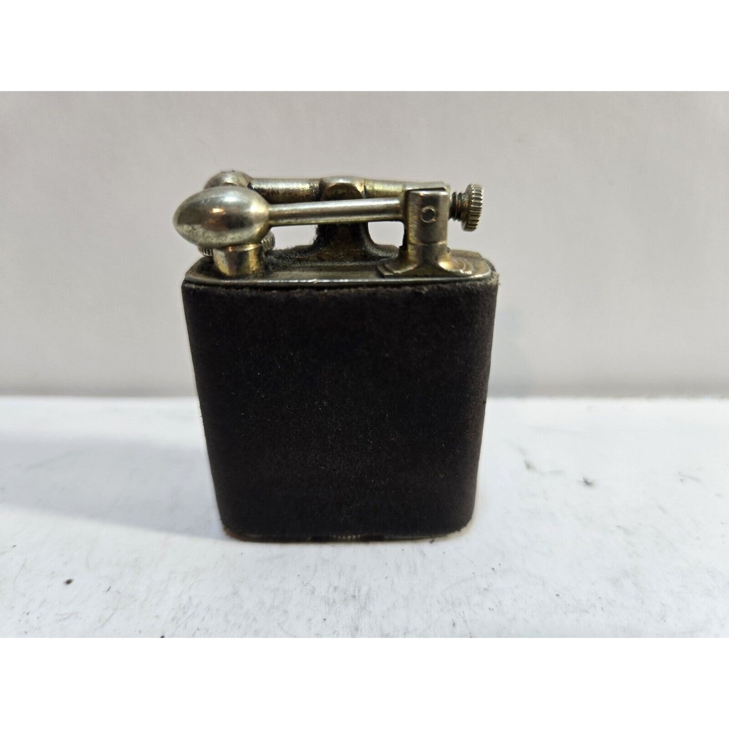 Vintage Working CLARK 18Kt Gold Electro Plate Ostrich Skin Wrapped Lighter