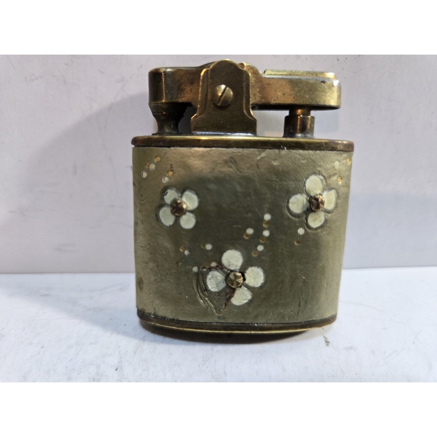 Vintage Working Prince Gardner Leather Wrapped & Brass Lighter 7079/32