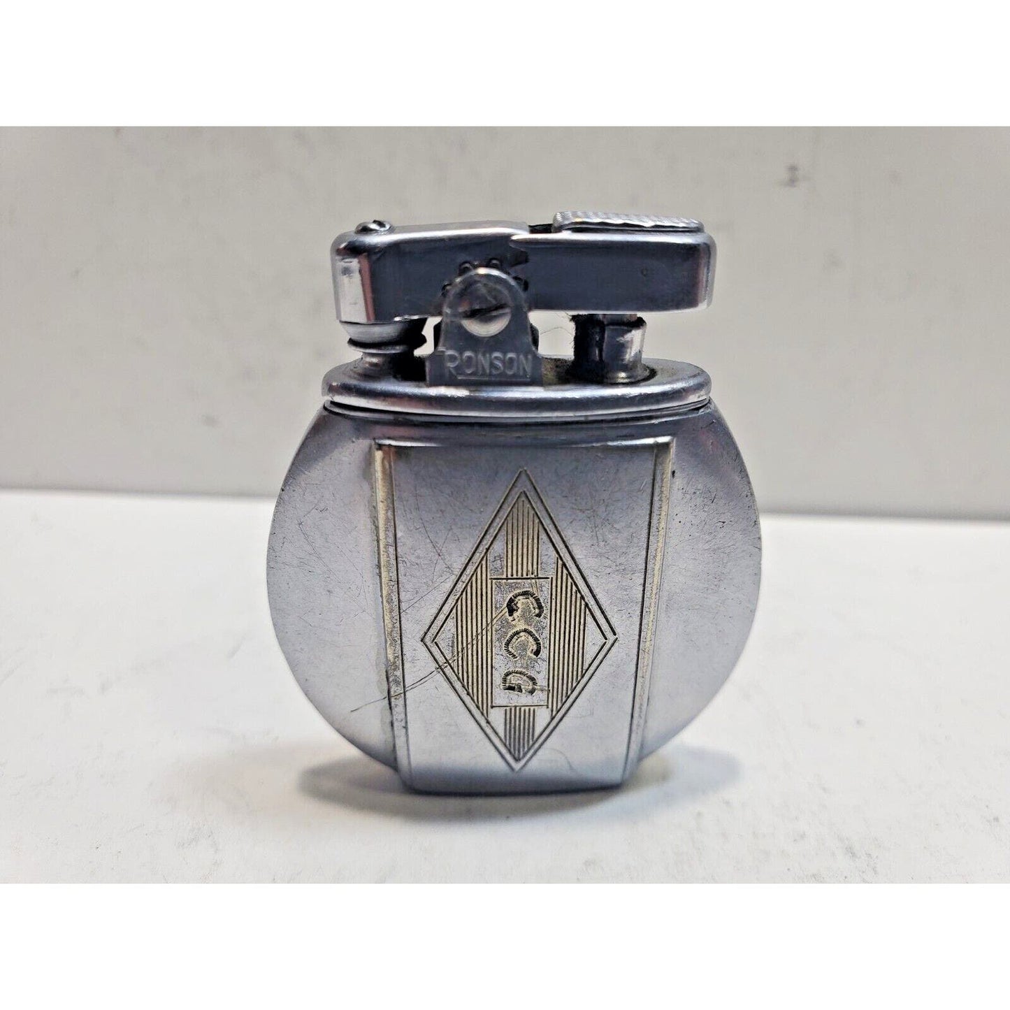 Working Vintage 1930's Art Deco Ronson Regent Jr. Silver Tone 6449/26