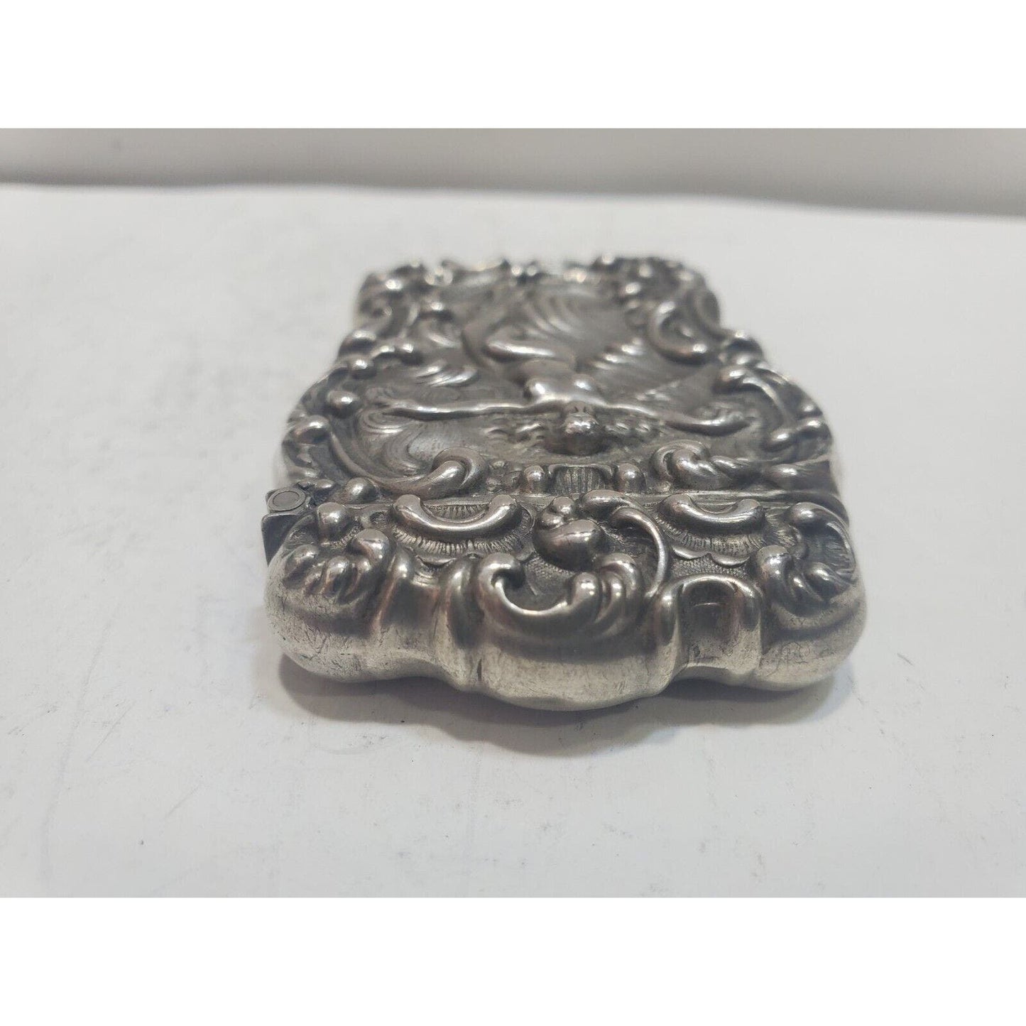 1902 Unger Bros Art Nouveau Nude Sterling Silver Vesta Match Case 6639/3