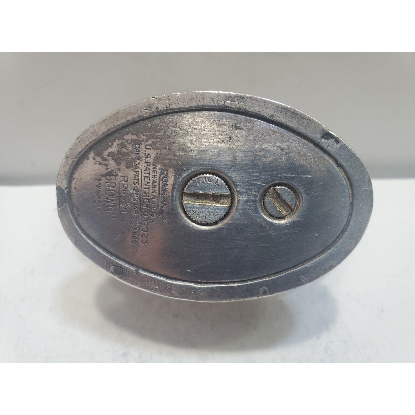 VINTAGE WORKING Ronson CROWN Silver Table Lighter 6629/13