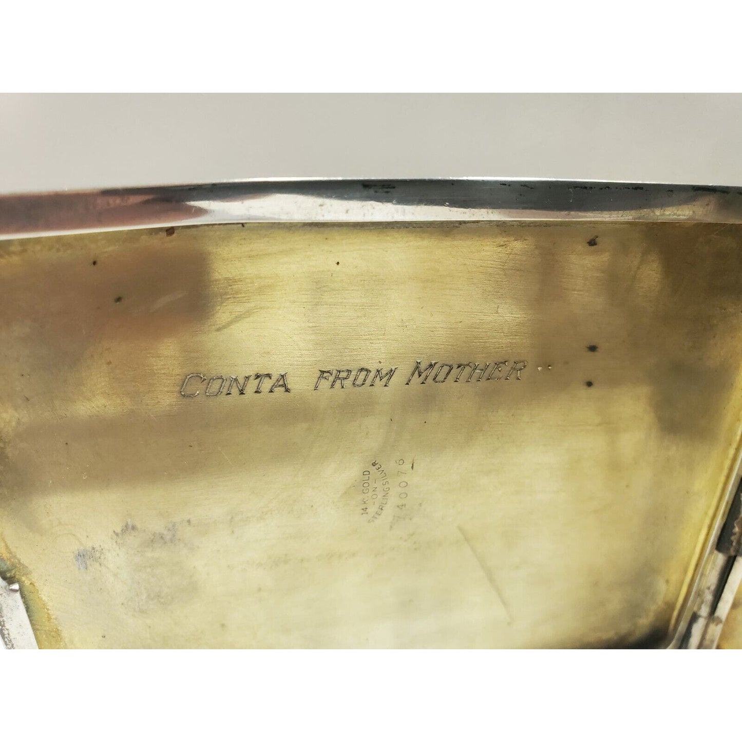 Antique Elgin Sterling Silver & Gold Striped Cigarette Case 6540/3