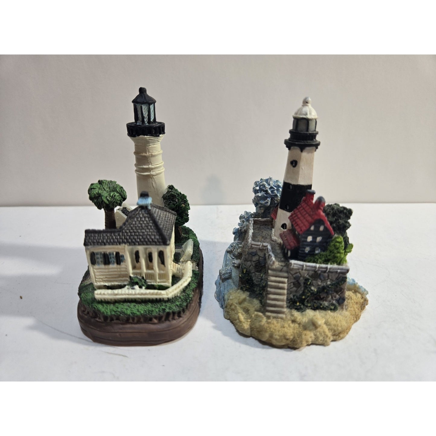 Lot Of 2 Ceramic Lighthouse Figurines