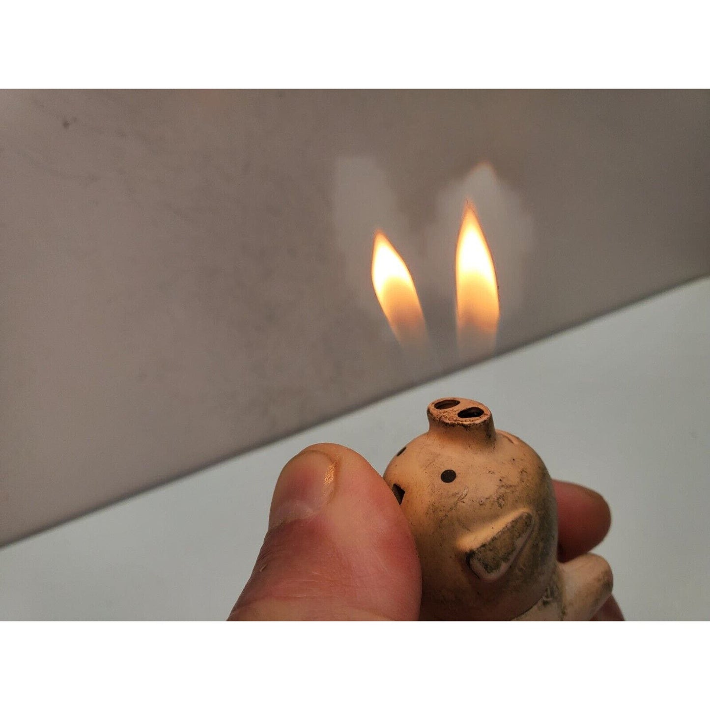 Vintage Working Little Pig Double Flame Lighter 6380/28
