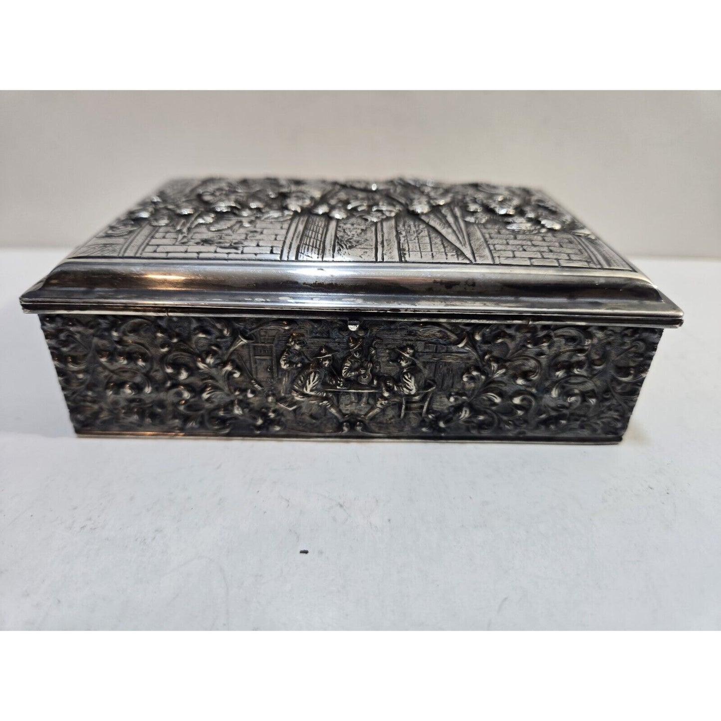 Vintage Cigarette, Cigar Dutch Silver Plated Case 5 x 3" 7713/20