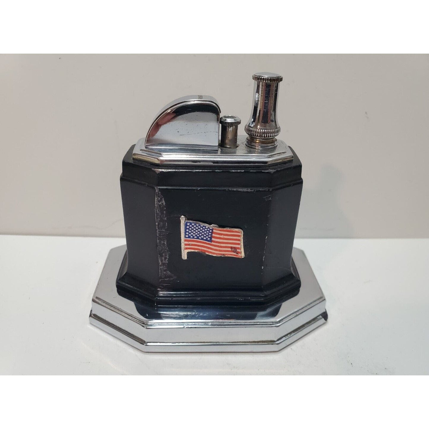 Working Ronson POW - MIA & Flag Enamel Logo Touch Tip Octette Lighter 6251/13