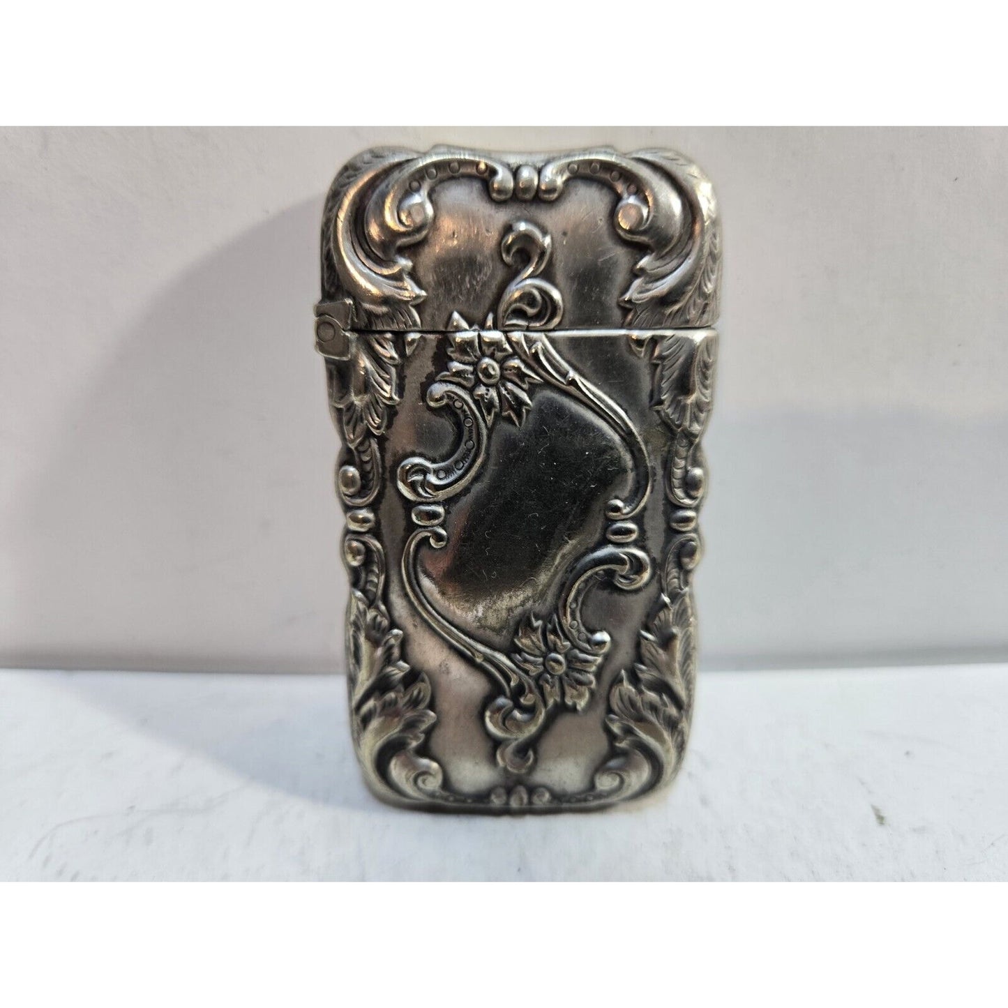 Vintage Floral ROCOCO Art NOUVEAU G Silver Vesta, Match Case, Safe 7296/31