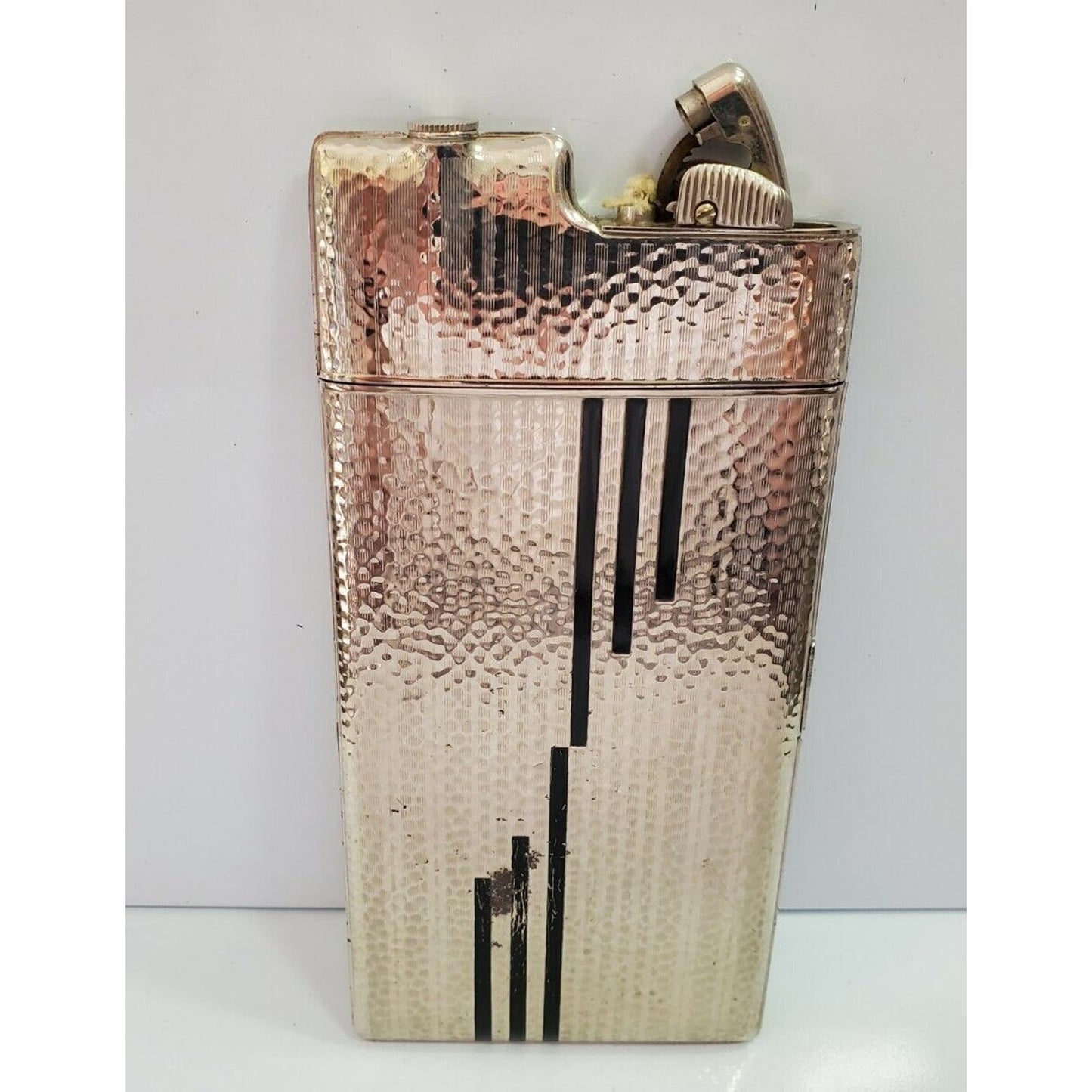 VINTAGE Evans Working Cigarette Case CLIPPER Lighter Silver, Enamel 366/16