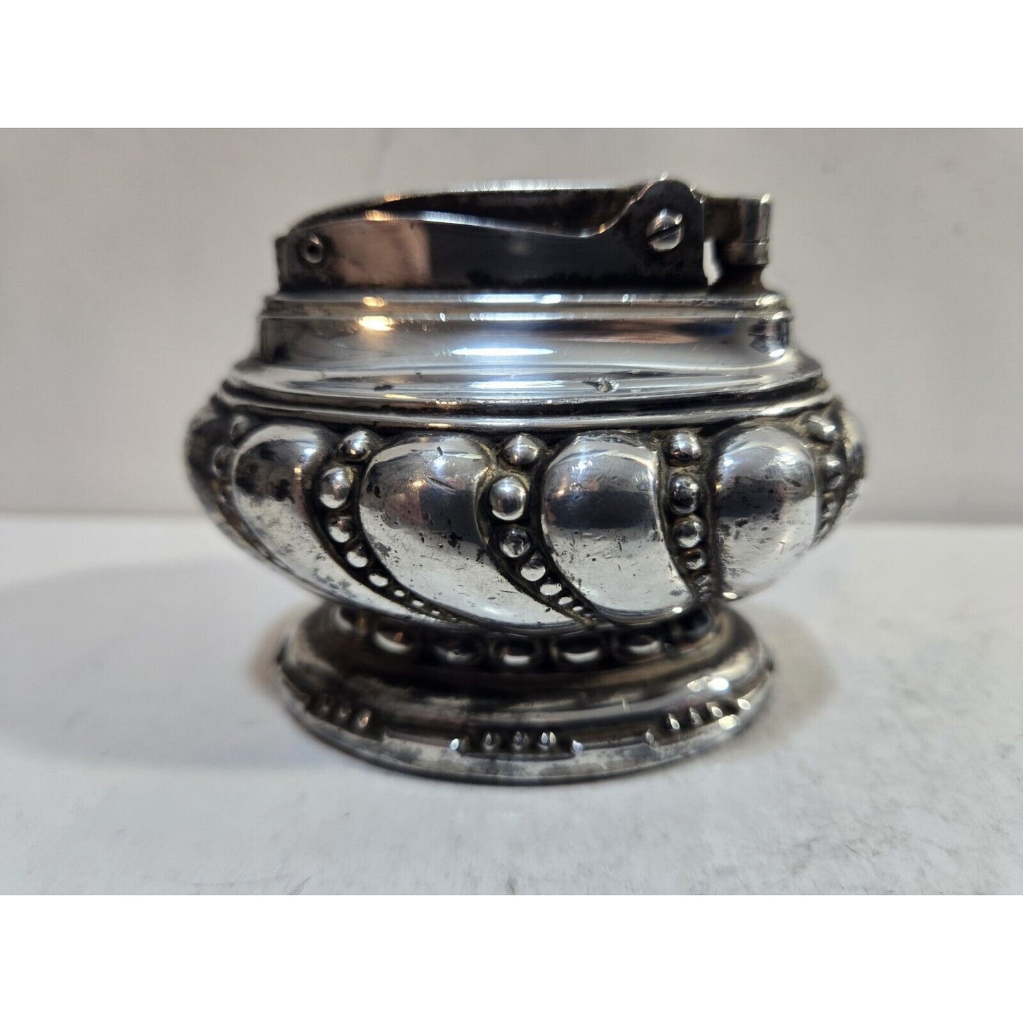 VINTAGE WORKING Ronson CROWN Silver Table Lighter 7712/13