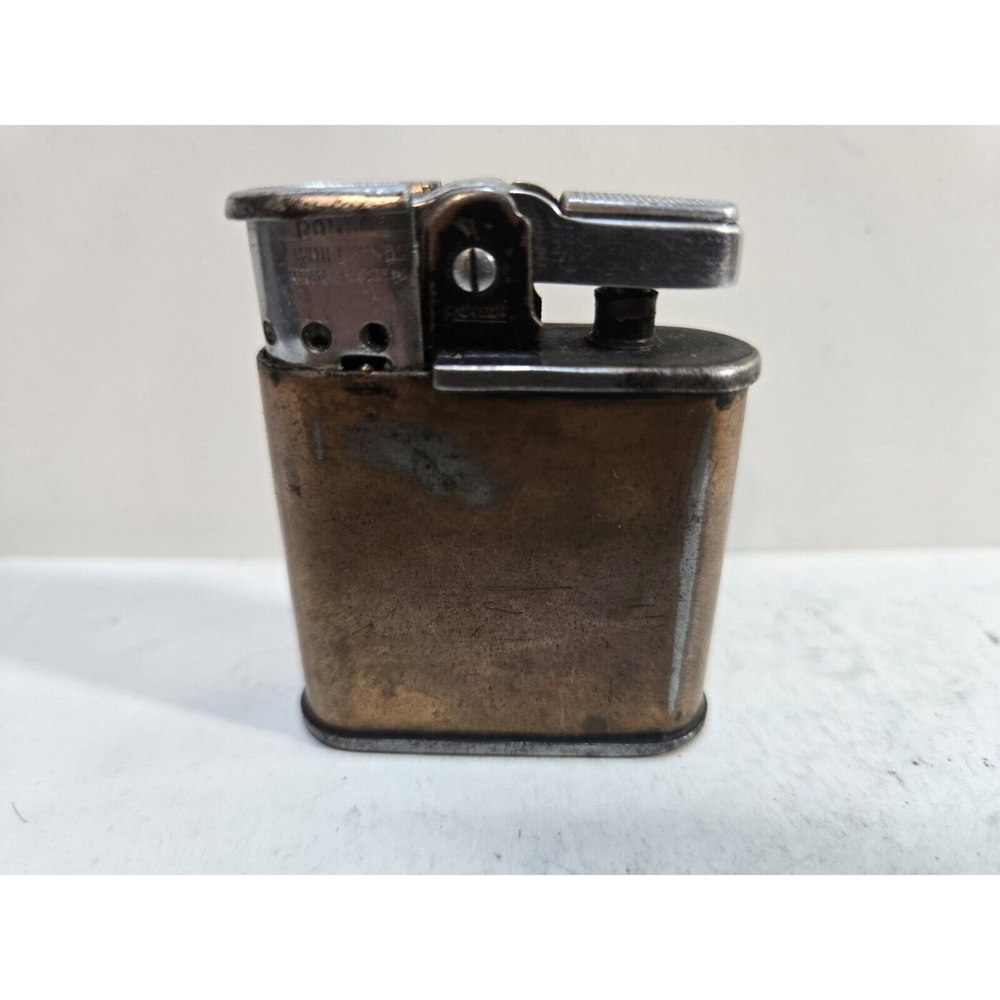 Work WWII VINTAGE BLACK RONSON WHIRLWIND MILITARY LIGHTER, WARTIME 6079 7305/26