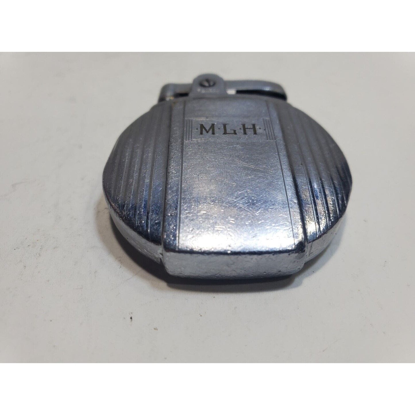 Working Vintage REGENT Ronson Round Silver Lighter / Rondette Model 6446/26