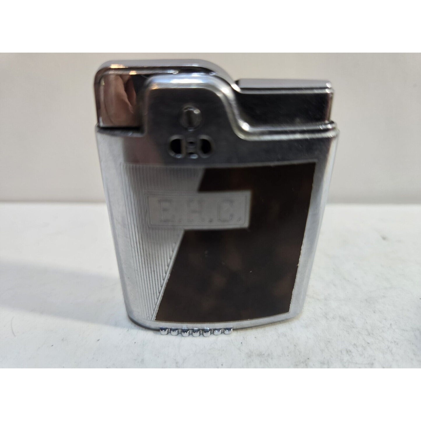 Vintage Working Ronson Essex Lighter Enamel, Silver Art Deco Design 7146/26