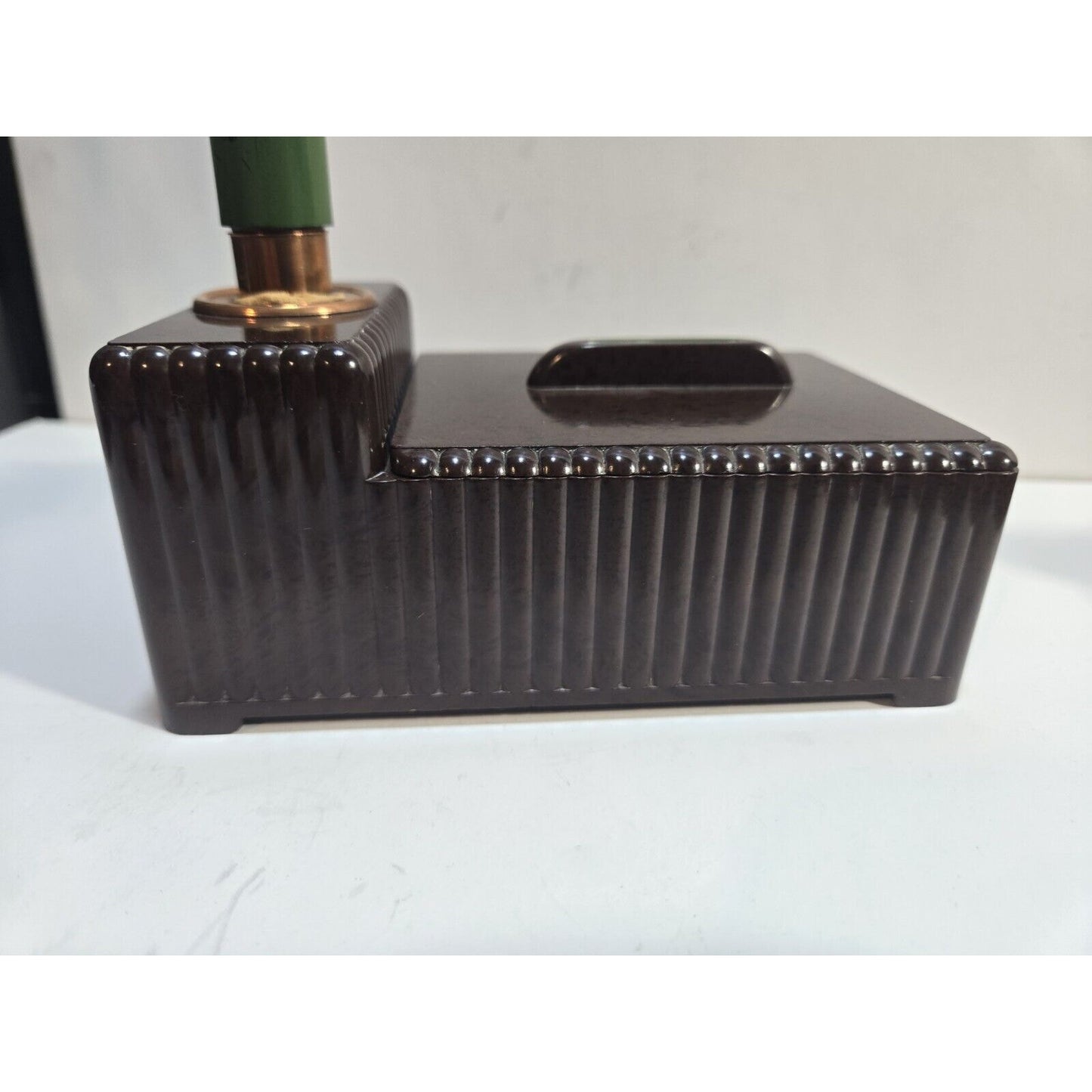 Vintage Dunhill Silent Flame Table Lighter Cigarette Box - Brown 6883/40