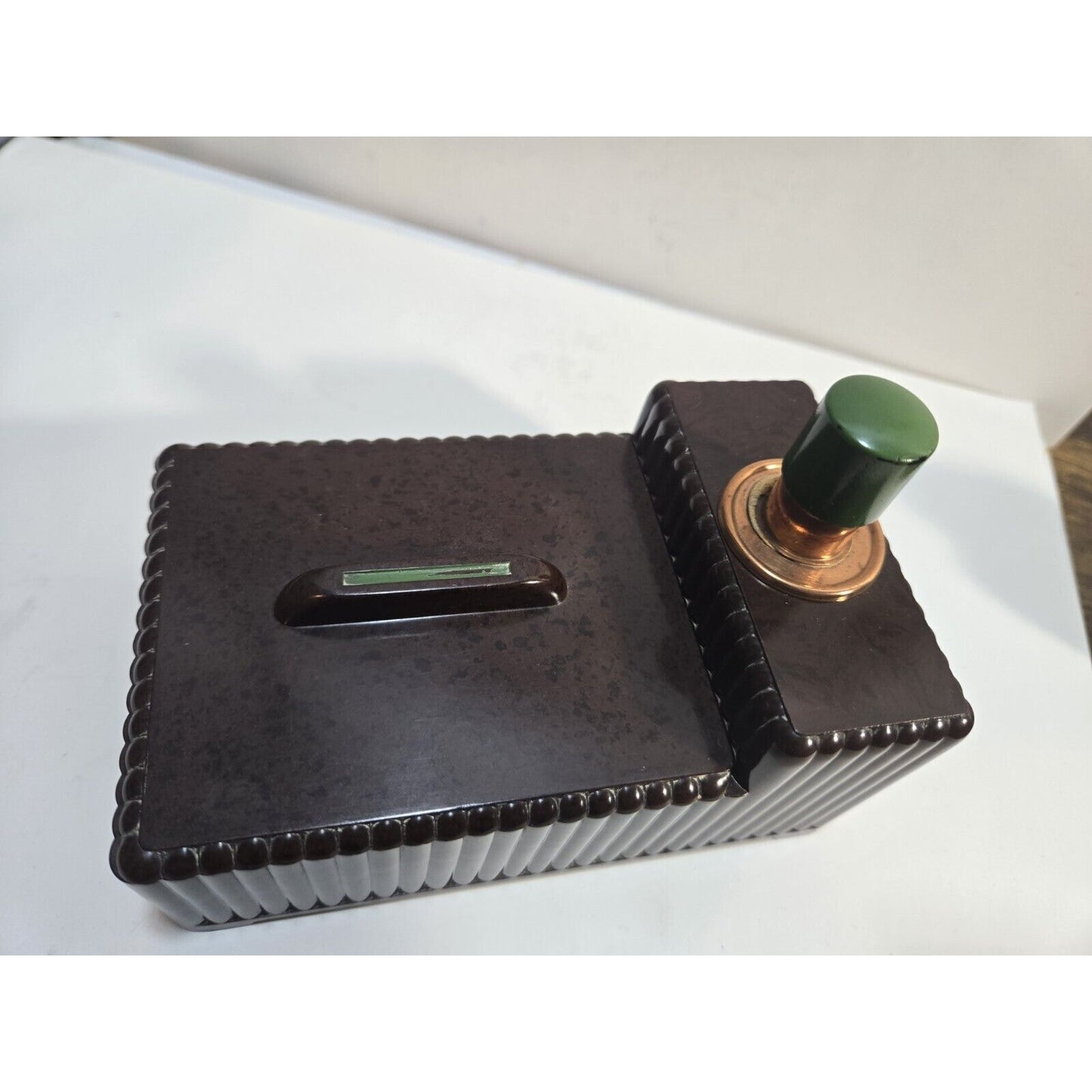 Vintage Dunhill Silent Flame Table Lighter Cigarette Box - Brown 6883/40