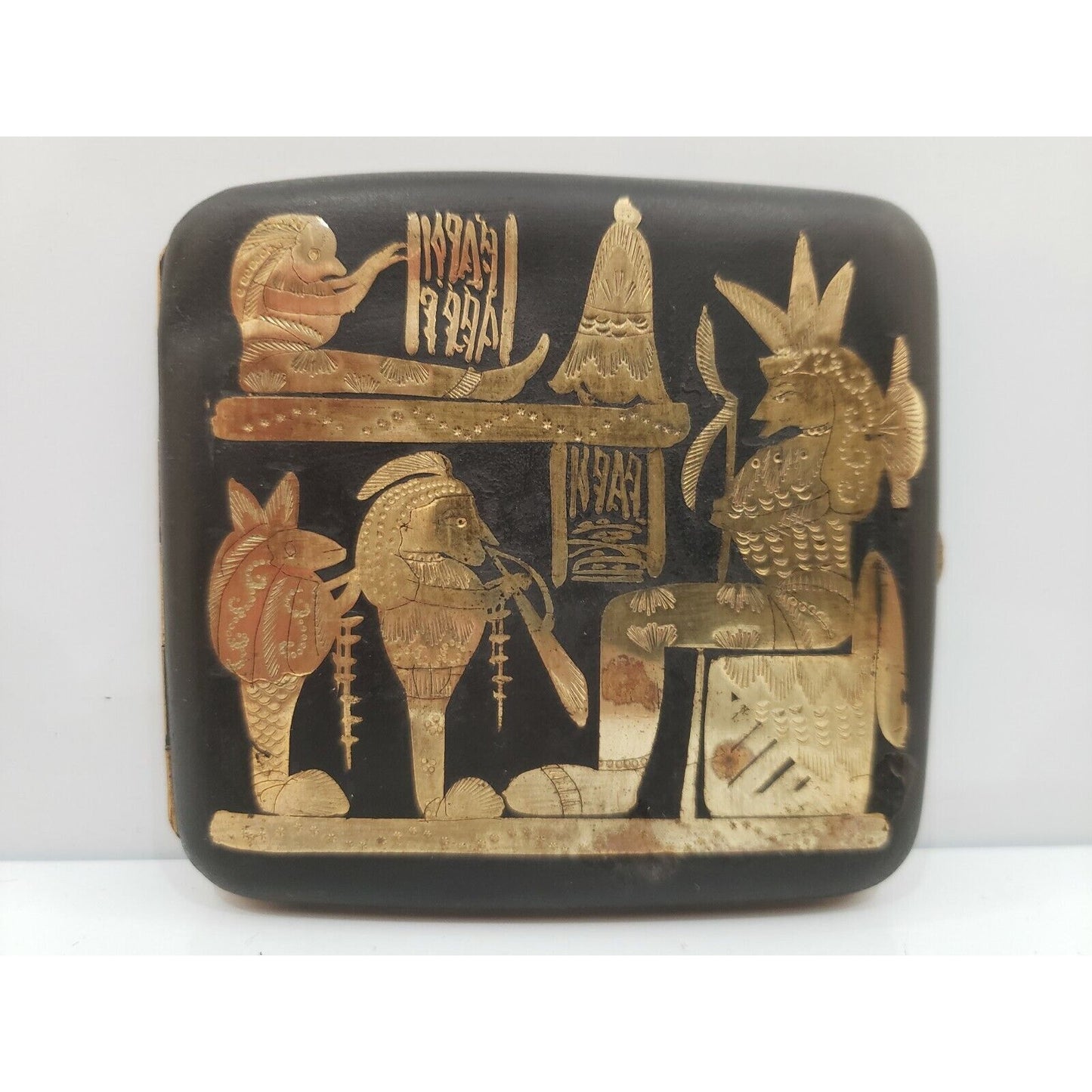 VINTAGE JAPANESE KOMAI DAMASCENE, GOLD CIGARETTE CASE SIGNED / 36/2