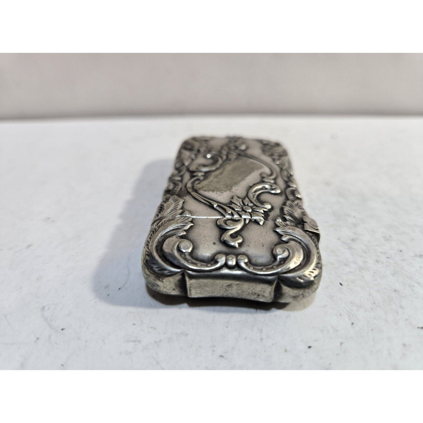 Vintage Floral ROCOCO Art NOUVEAU G Silver Vesta, Match Case, Safe 7296/31