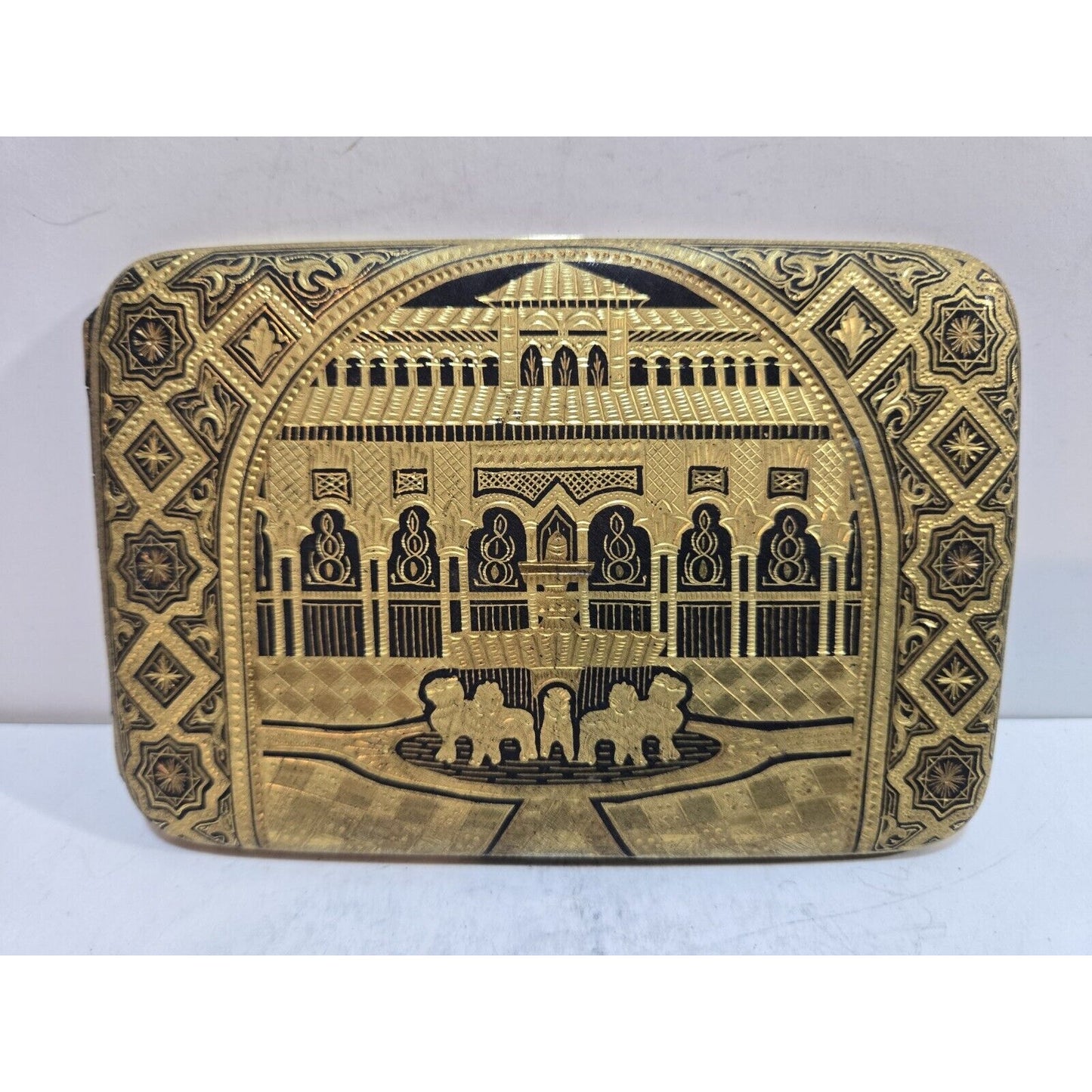 Antique Toledo Gold 24k Damascened 4 3/4 X 3 1/4" Cigarette Case 7700/2