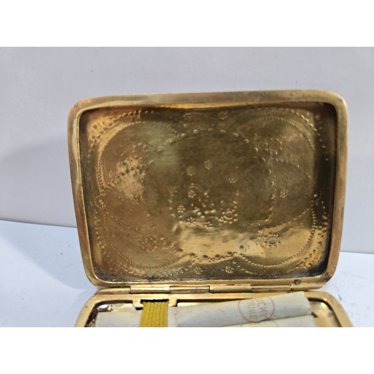 Antique Damascene Cigarette Case 'Ten Winged Dragons' Gold Inlay