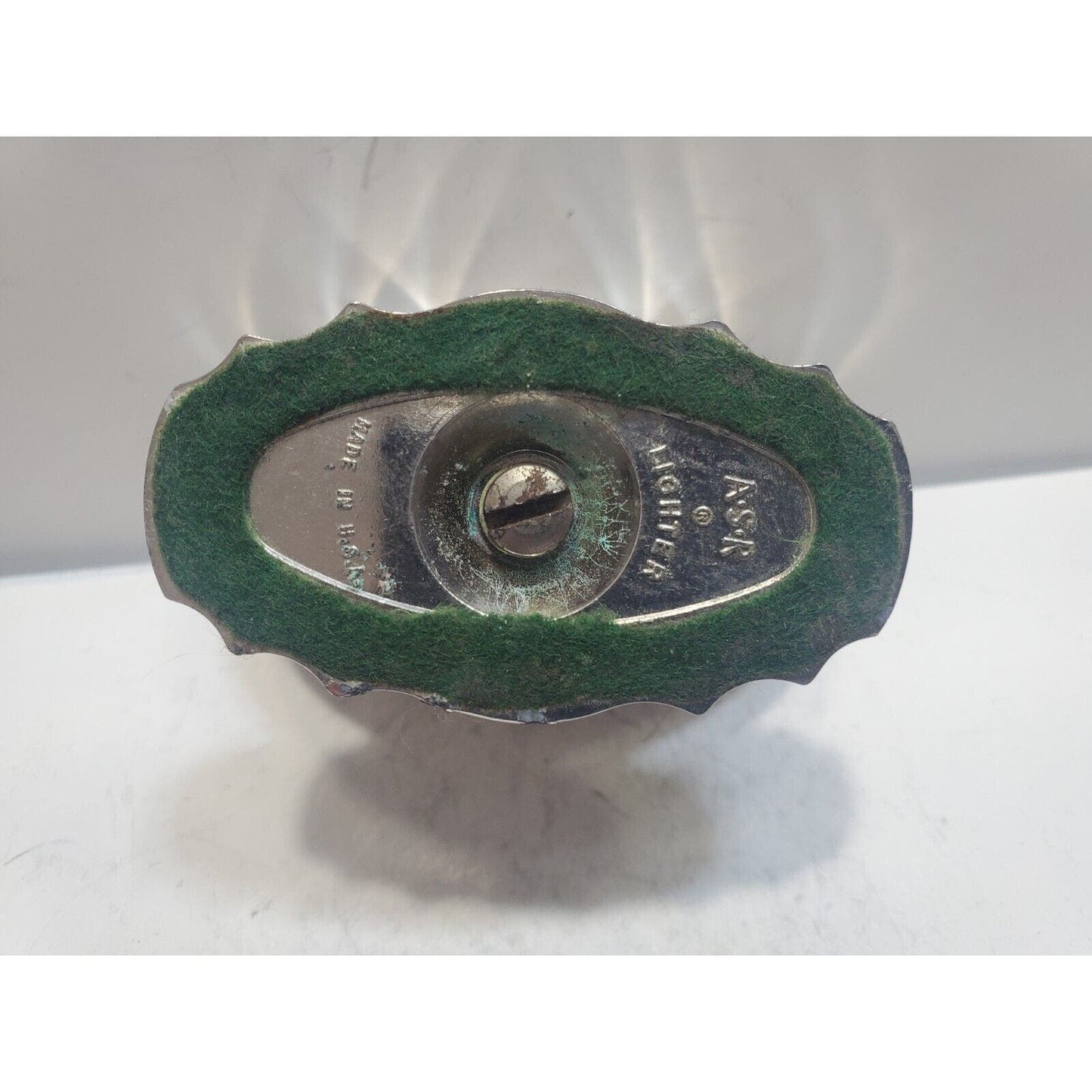 Vintage Working ASR Table Lighter Push Button Ignition, Silver Tone-Made in USA.