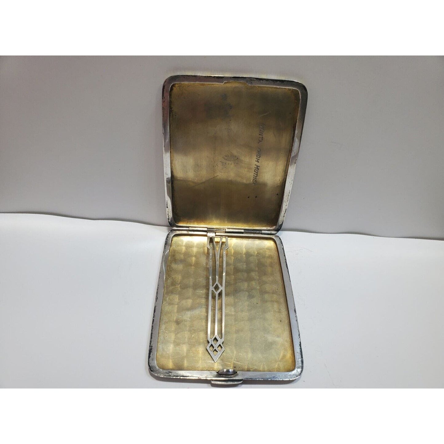 Antique Elgin Sterling Silver & Gold Striped Cigarette Case 6540/3