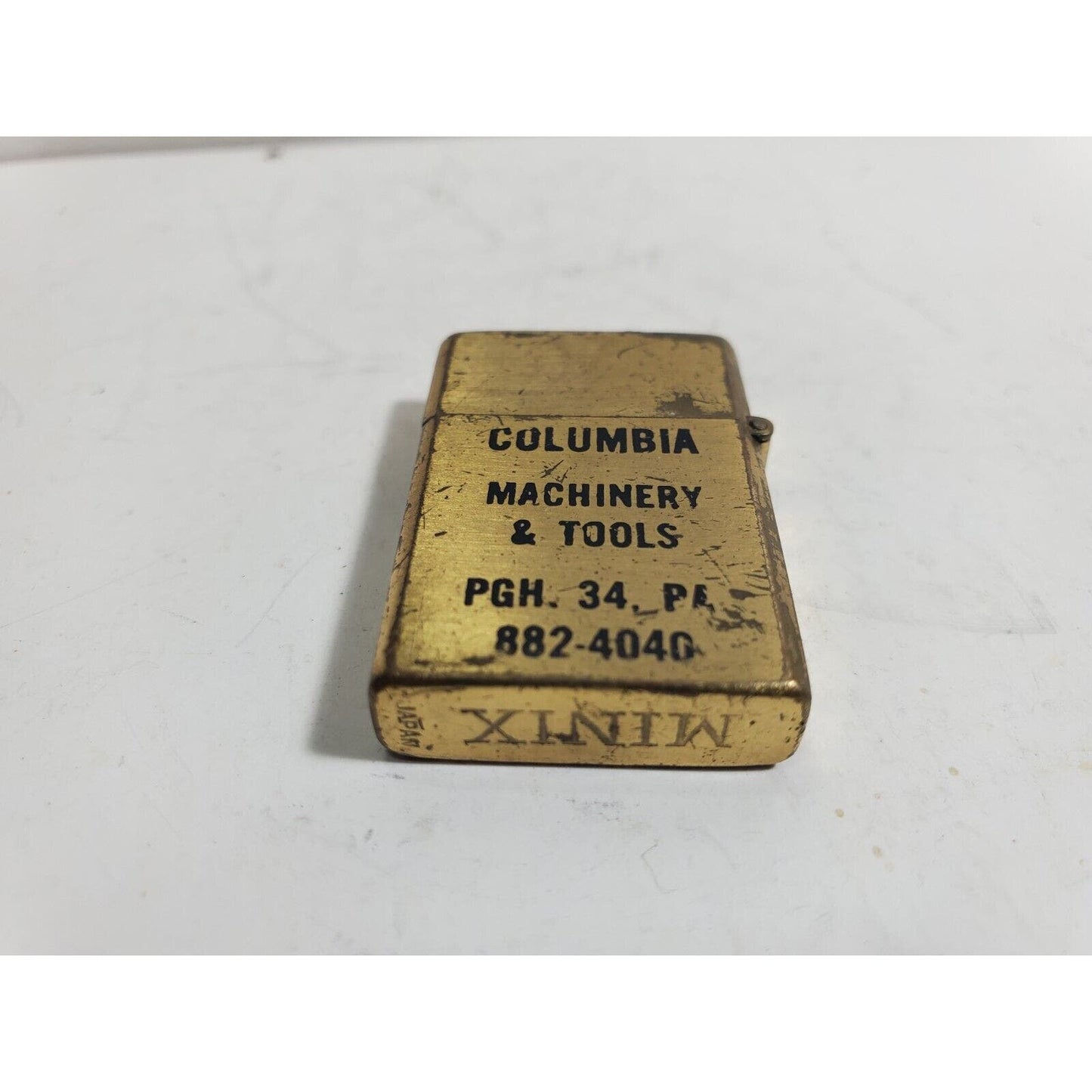 Vintage Working Mini ADVERTISING LIGHTER "Columbia Machinery & Tools" 6048/30