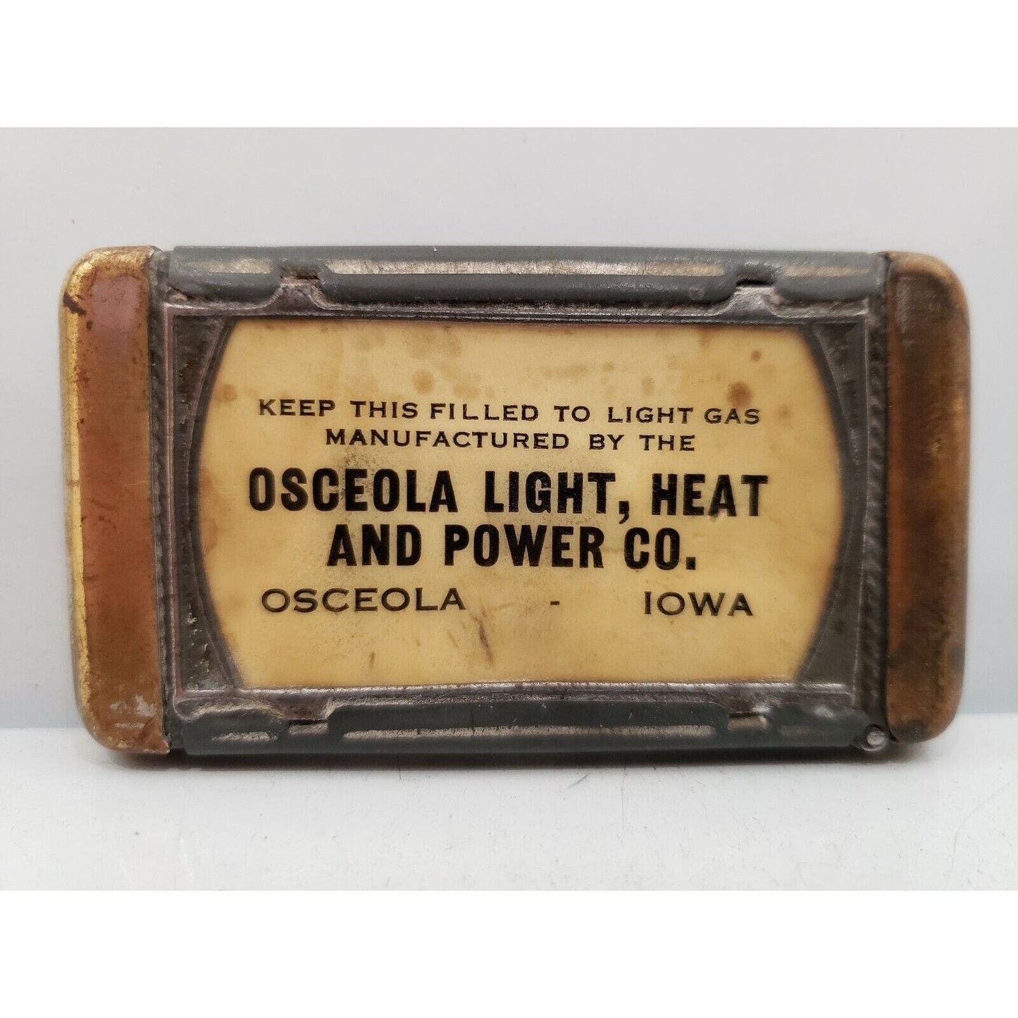 "OSCEOLA LIGHT, HEAT Power" Antique 19th C. Bpo Elks Fraternal Match Safe Vesta
