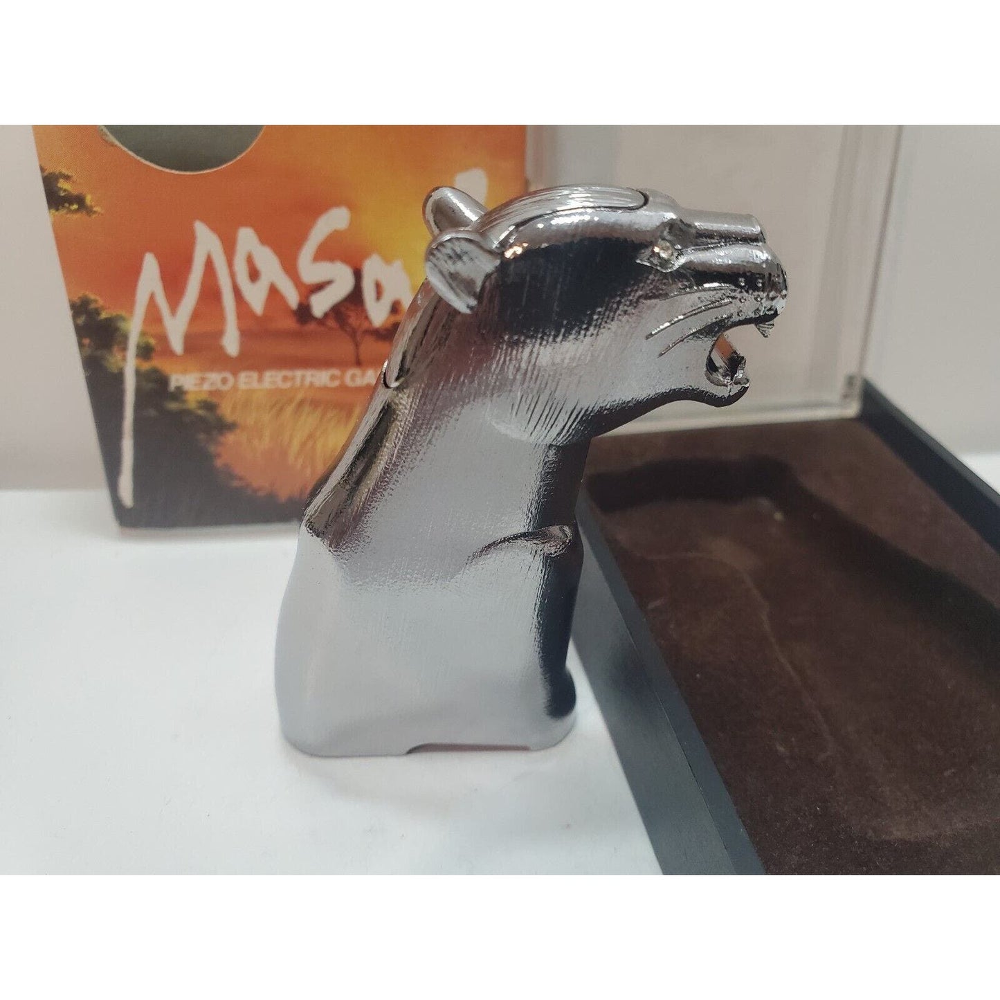 Vintage Working MASAI Jaguar Panther Cougar LIGHTER, Original Box 6175/24