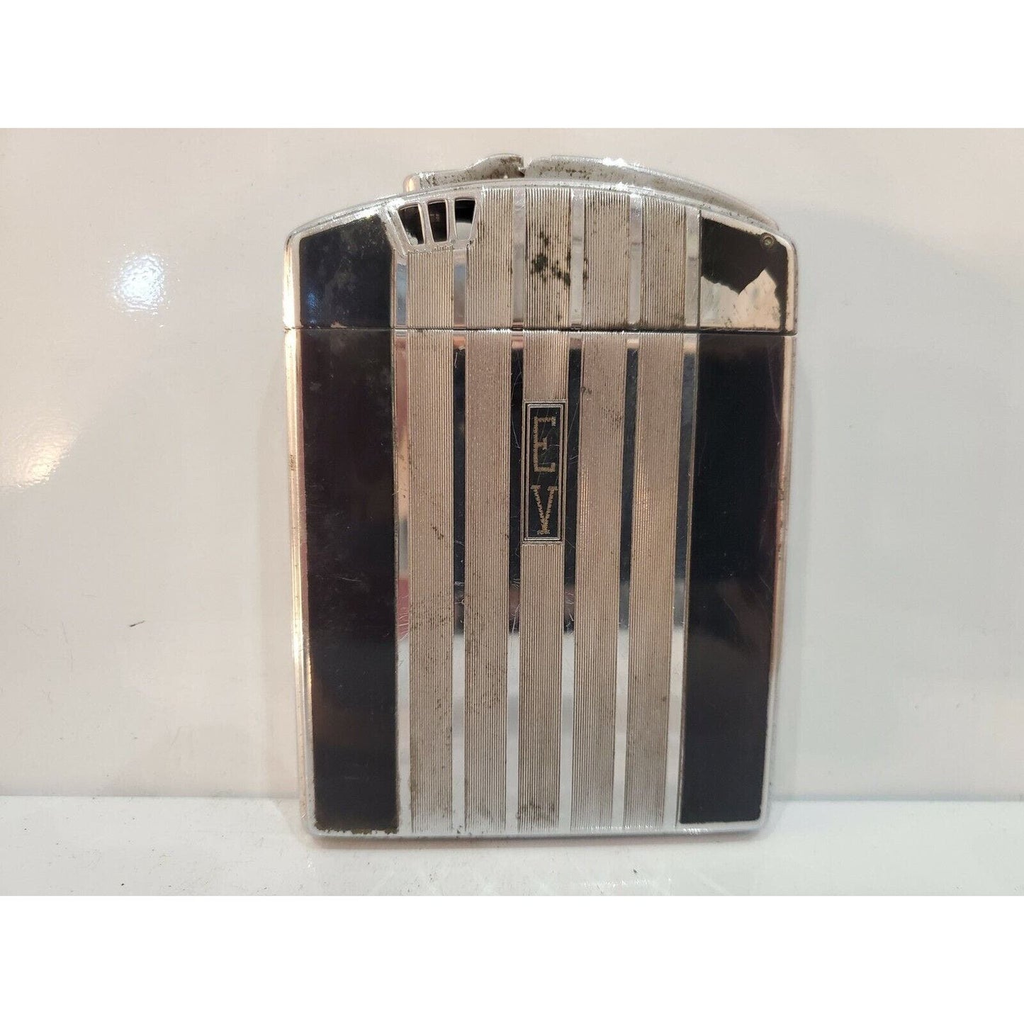 ANTIQUE Working Ronson TWENTYCASE Cigarette Case Lighter Enamel, Silver 3082.14