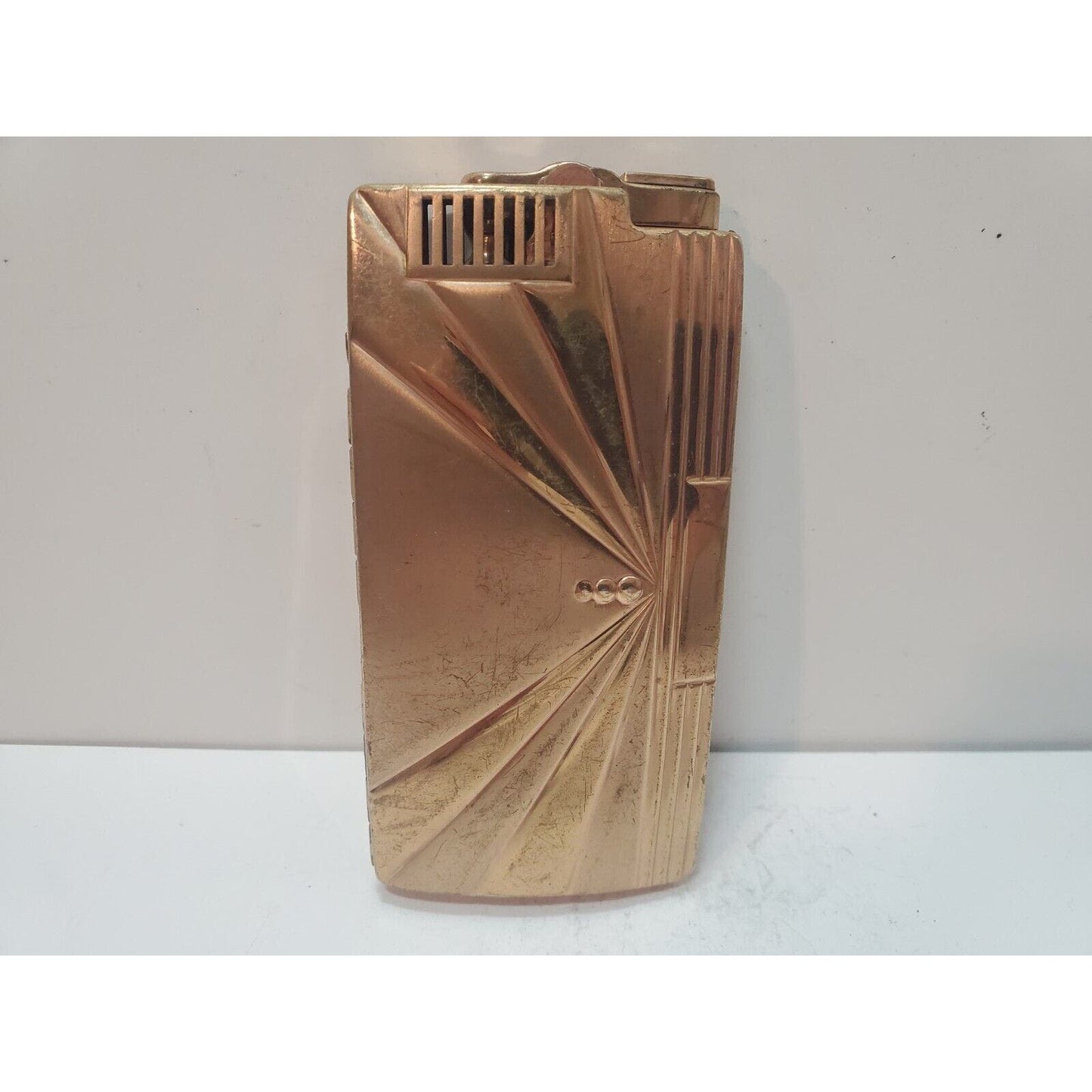 Working Vintage Ronson Pal Cigarette Case Gold Tone LIGHTER 6222/14