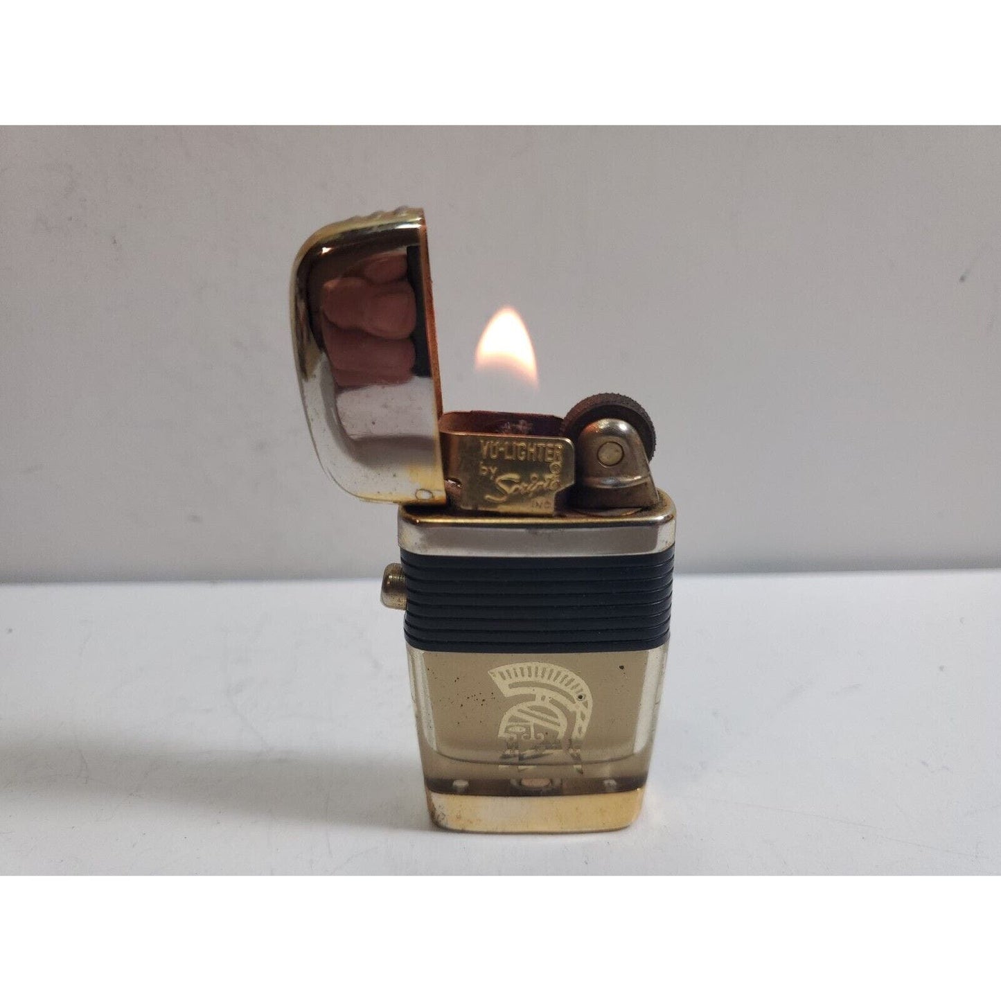 Working Scripto Vu Lighter Roman Soldier Trojan Spartan Centurion Helmet 5988/29