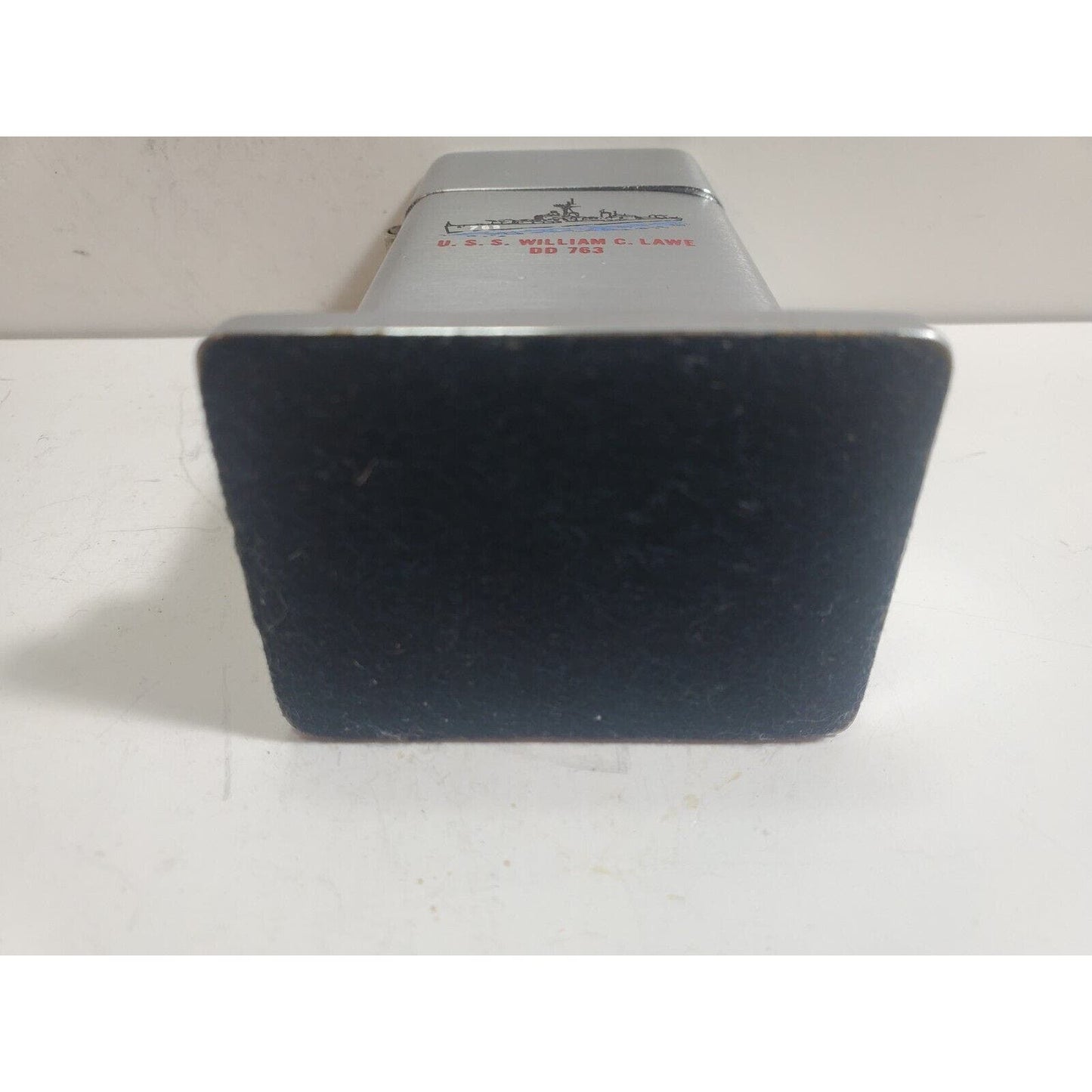 Working Vintage ZIPPO U.S.S. William C. Lawe DD 763 Barkroft 2 Sided 6053/40