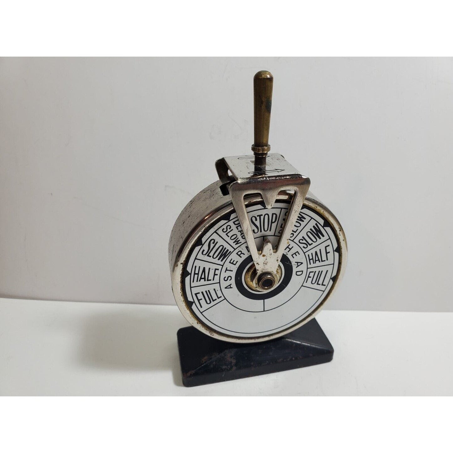Working Vintage Ship Helm Telegraph Brass Japan Table Lighter Figural Retro