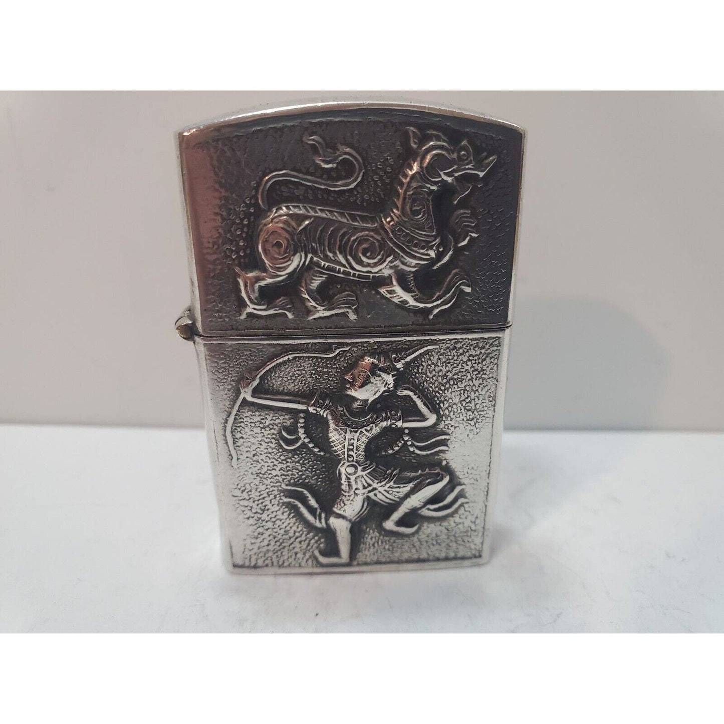 Working Vintage Sterling Silver Siam Lighter, Zippo Pat 2517191 6220/33