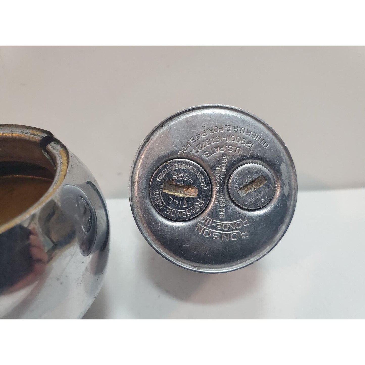 Vintage 1929 Ronson Rondelight Art Deco Silver Table Lighter 6156/13