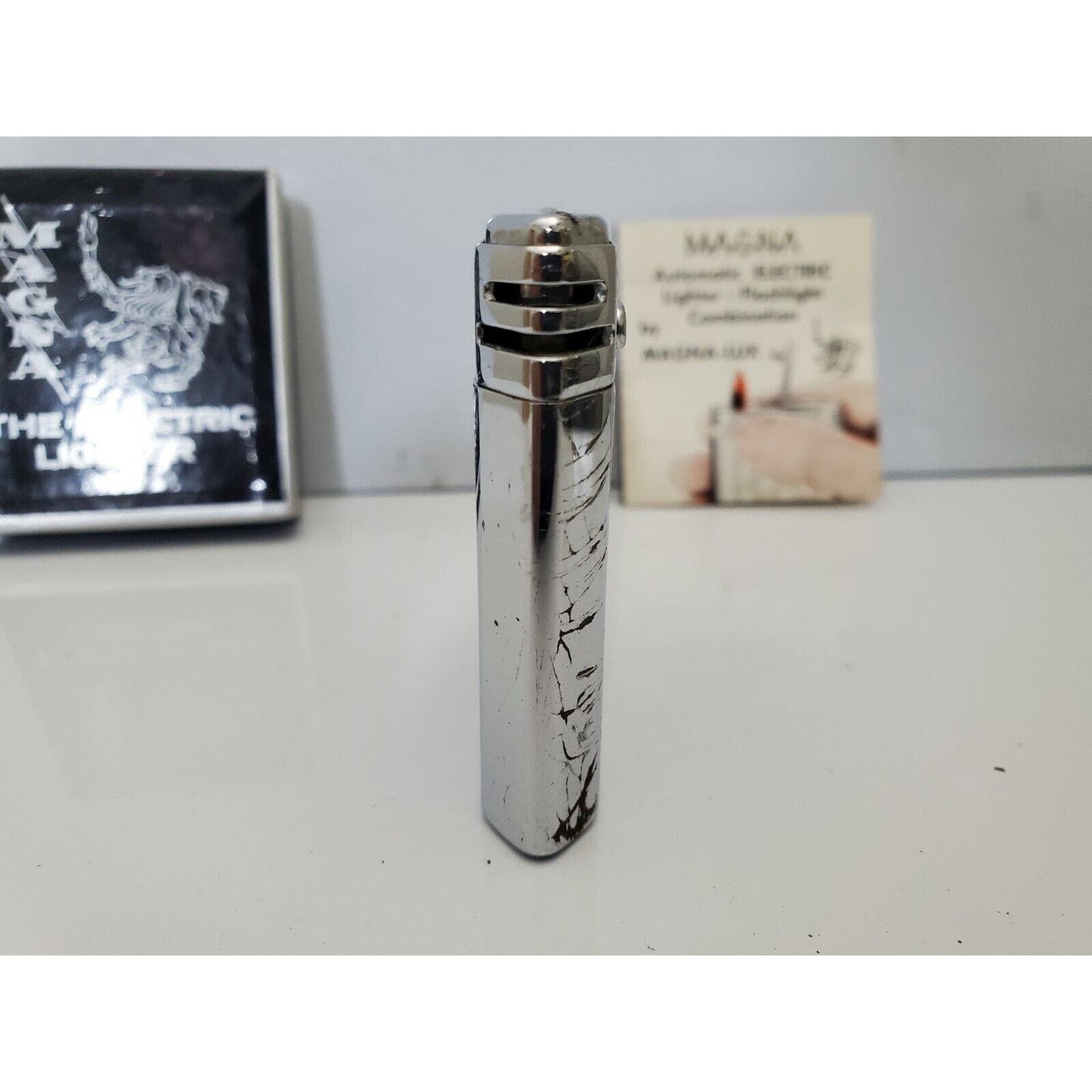 Vintage Fumalux FL400 FRANKFRUT Crest Lighter & FLASHLIGHT, Original Box 4165/24