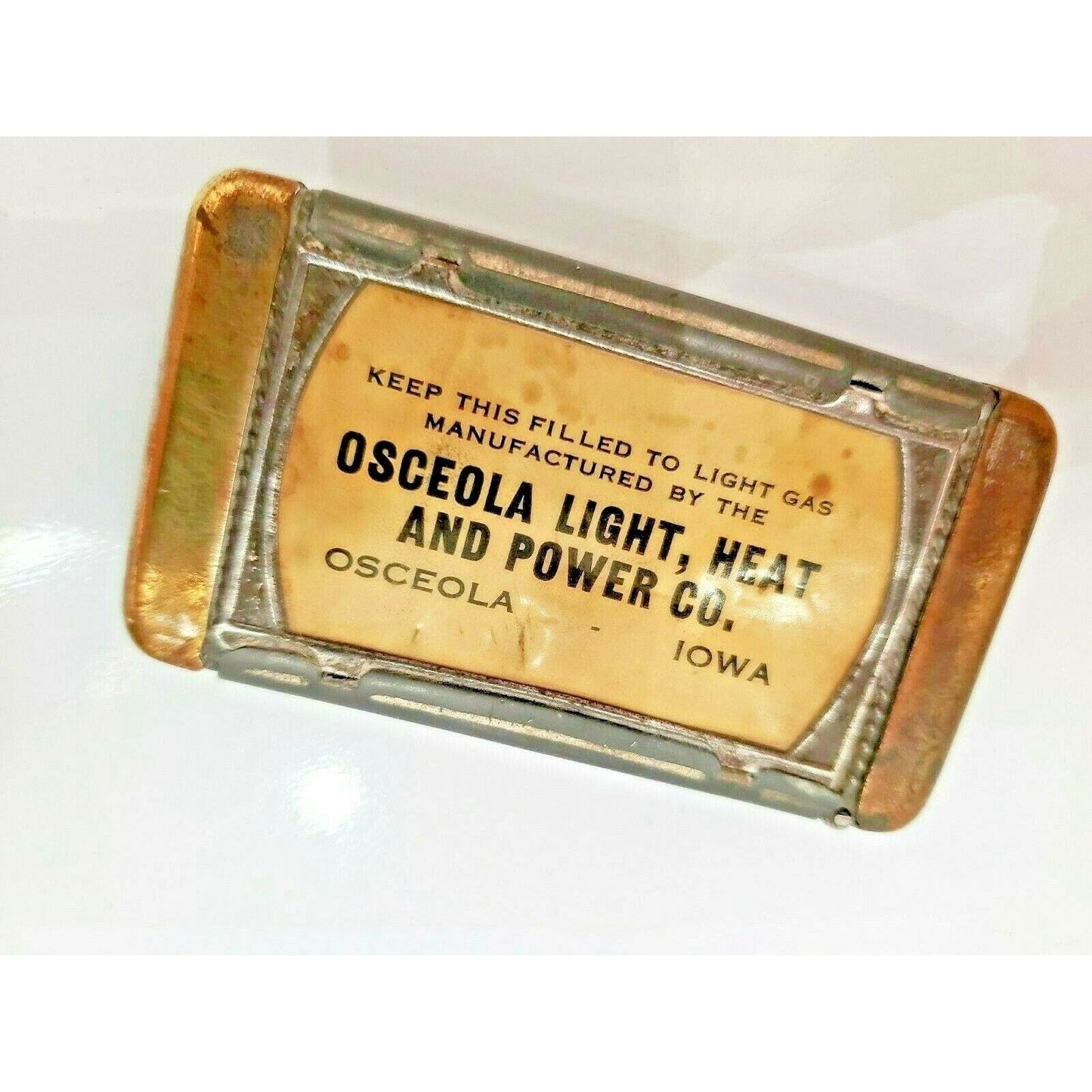 "OSCEOLA LIGHT, HEAT Power" Antique 19th C. Bpo Elks Fraternal Match Safe Vesta