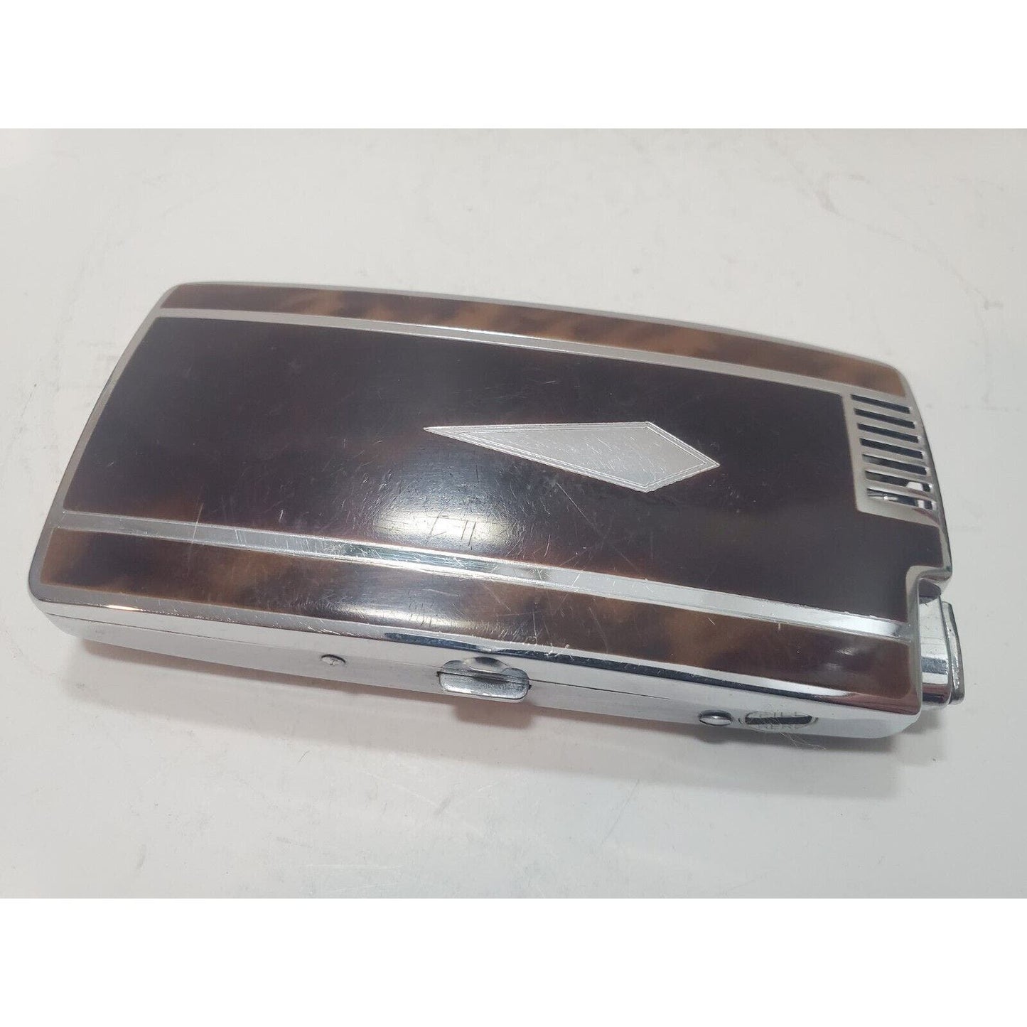 Vintage Ronson Pal Cigarette Case Enamel Silver Tone LIGHTER 6256/14