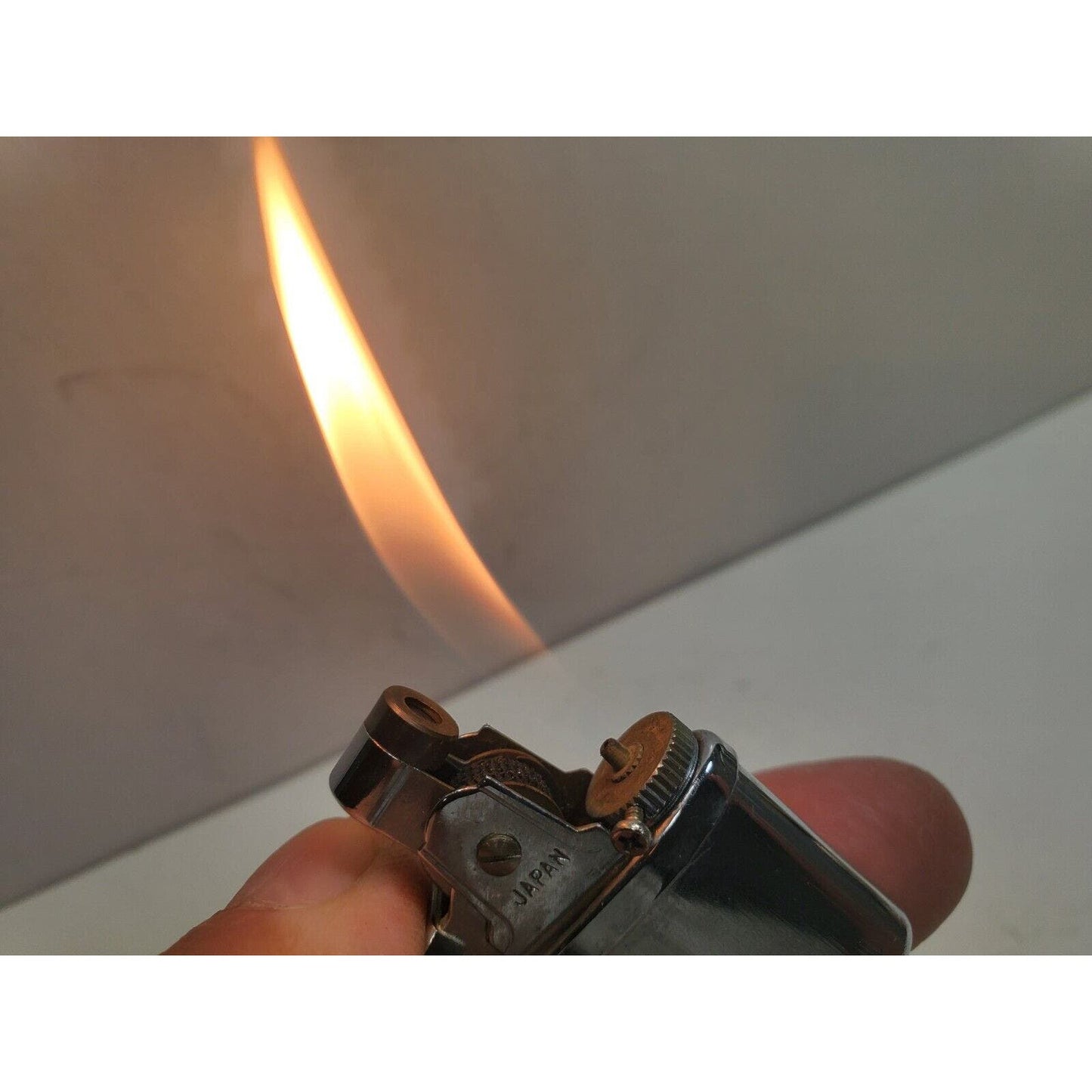 Vintage Working Butane Gas Table Lighter Silver INSERT Fits 37 x 13mm Oval Base